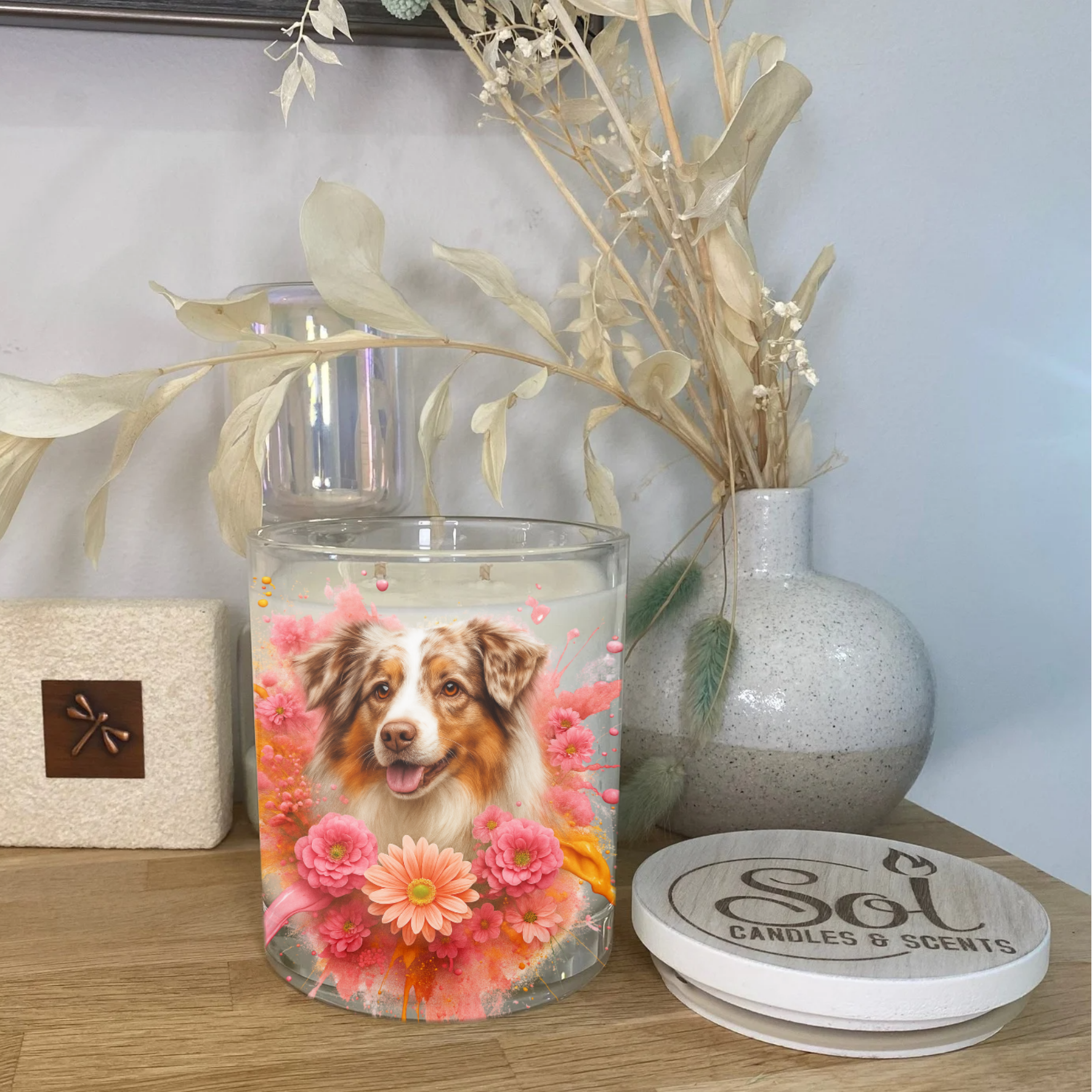 Australian Shepherd Red Merle Xlarge Candle