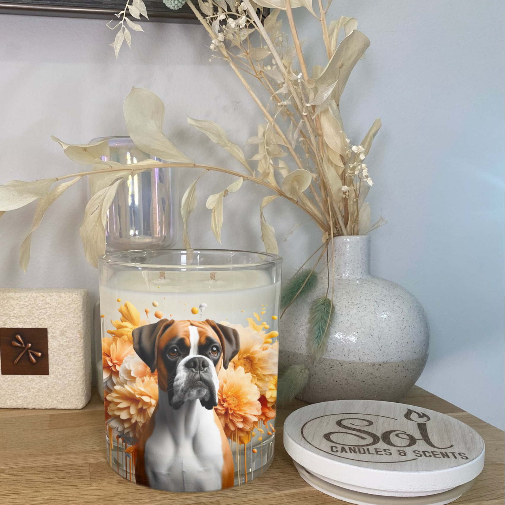 Boxer Yellow Floral Xlarge Candle