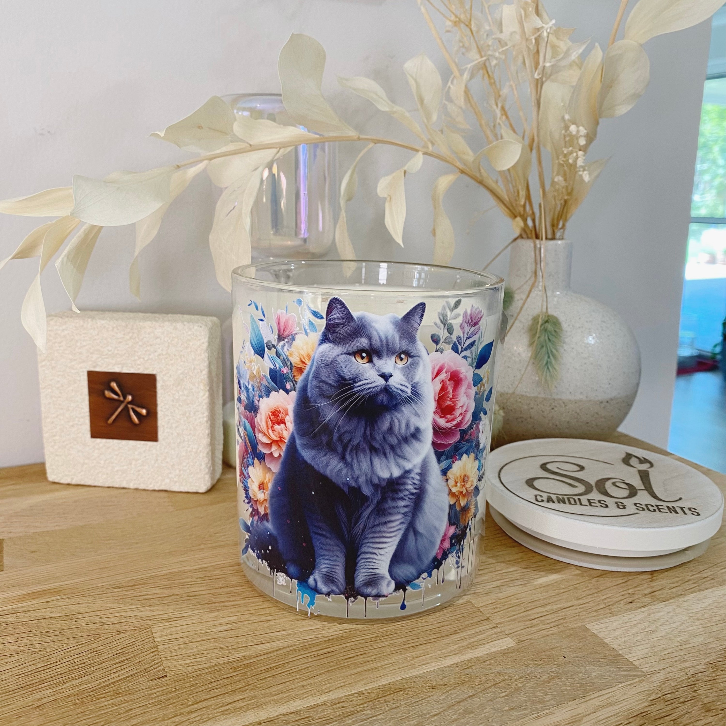 Cat Chartreux Blue Xlarge Candle_Sol Candle & Scents