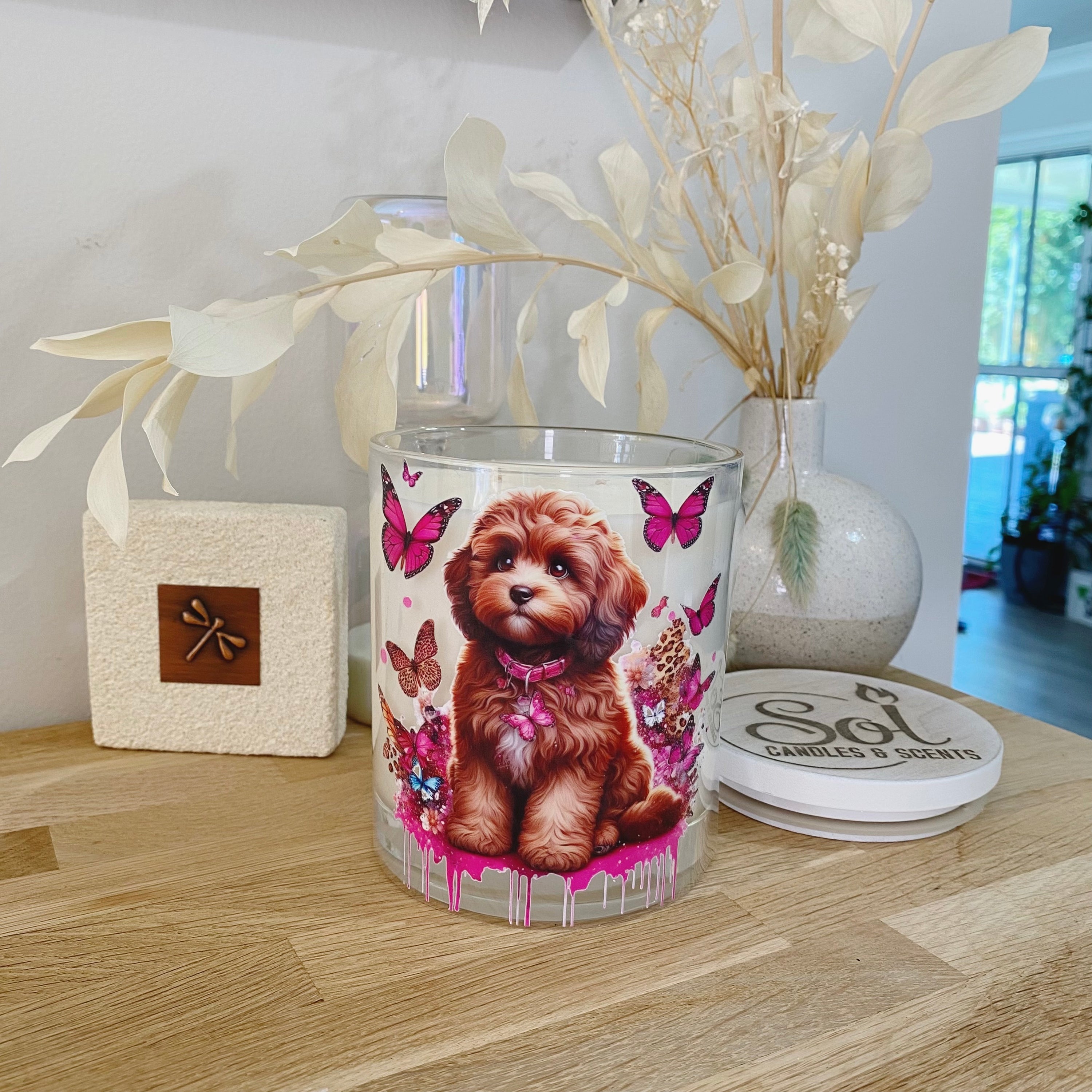 Cavoodle Chocolate Butterfly Xlarge Candle_Sol Candles & Scents