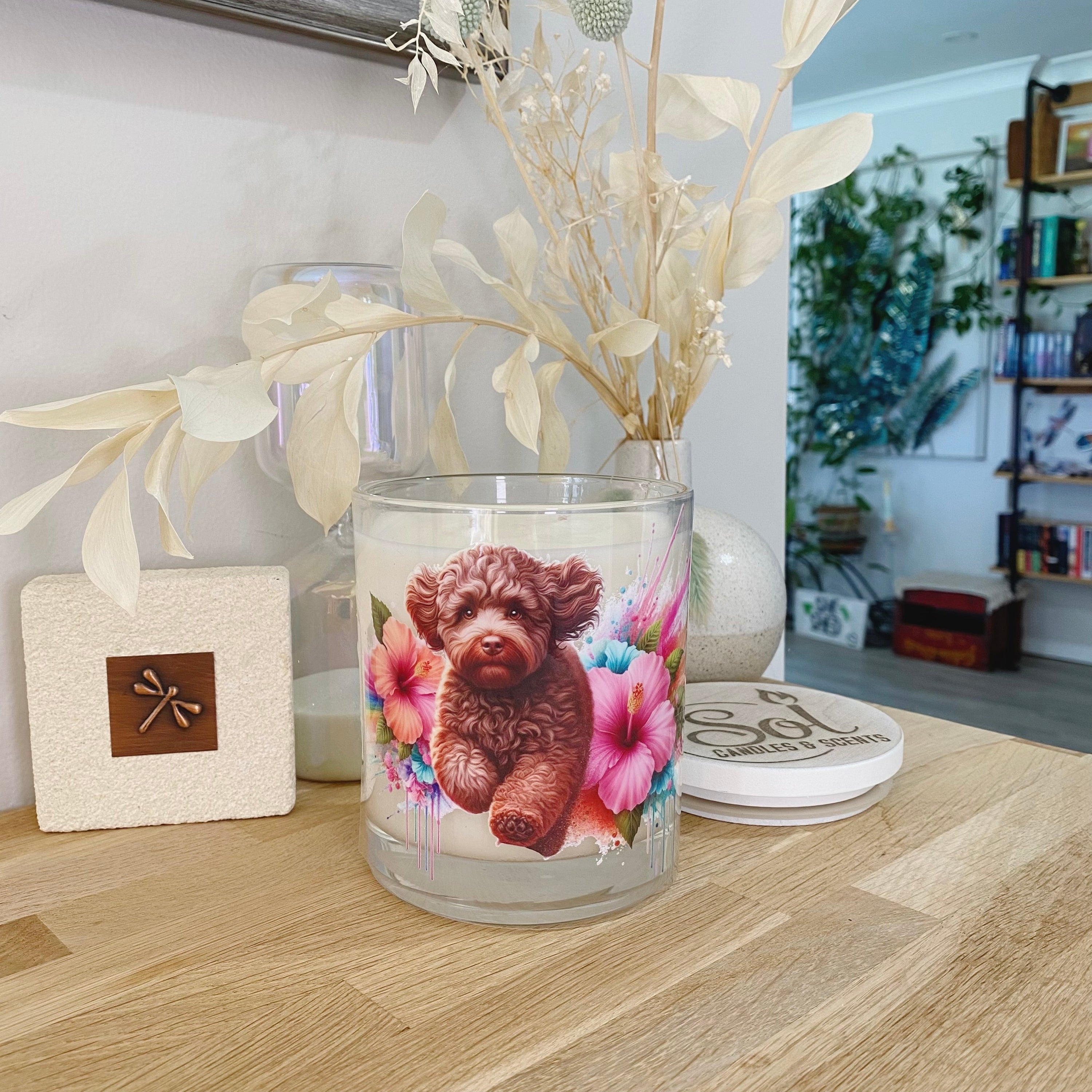 Cavoodle Chocolate Running Xlarge Candle_Sol Candles & Scents