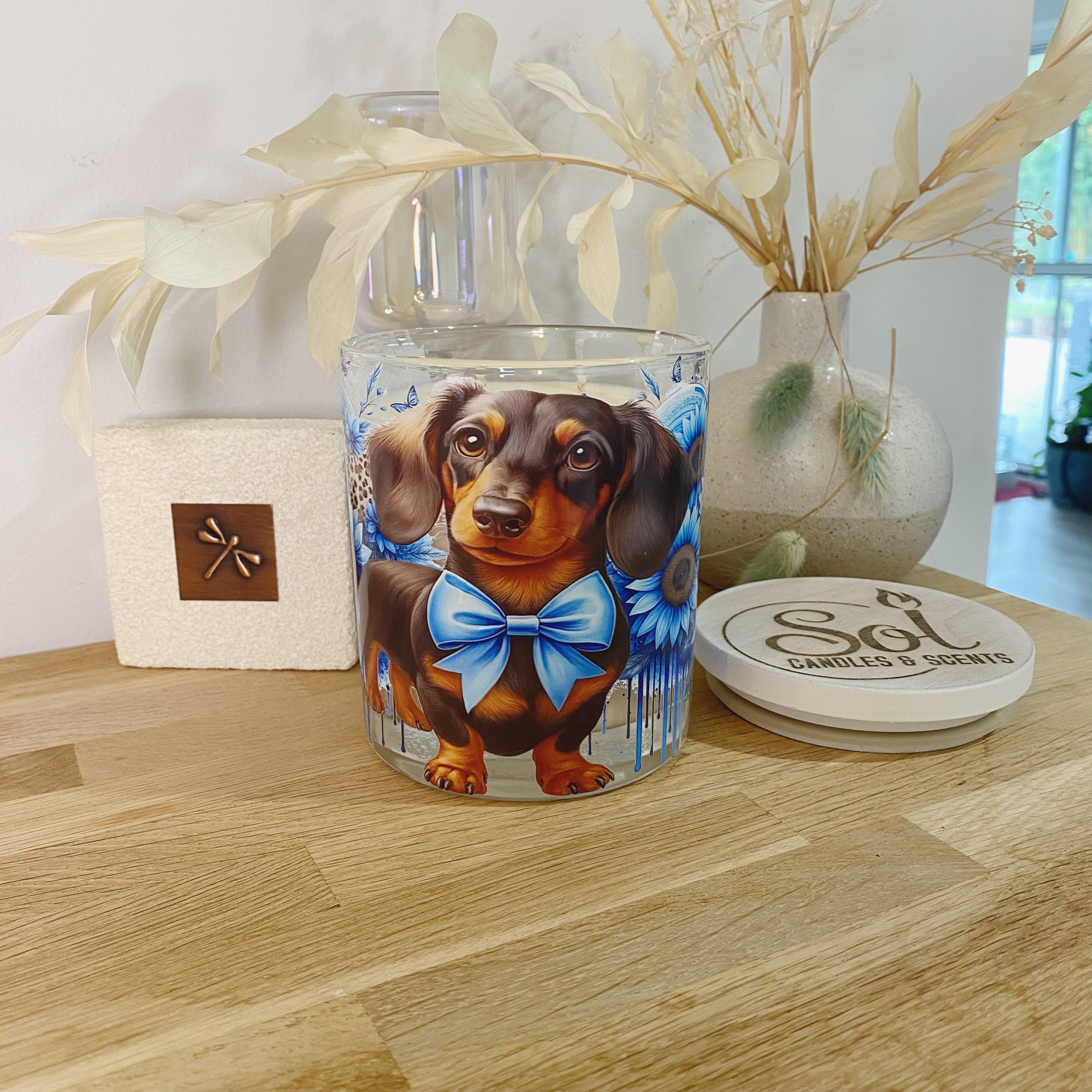 Dachshund Blue Xlarge Candle_Sol Candles & Scents