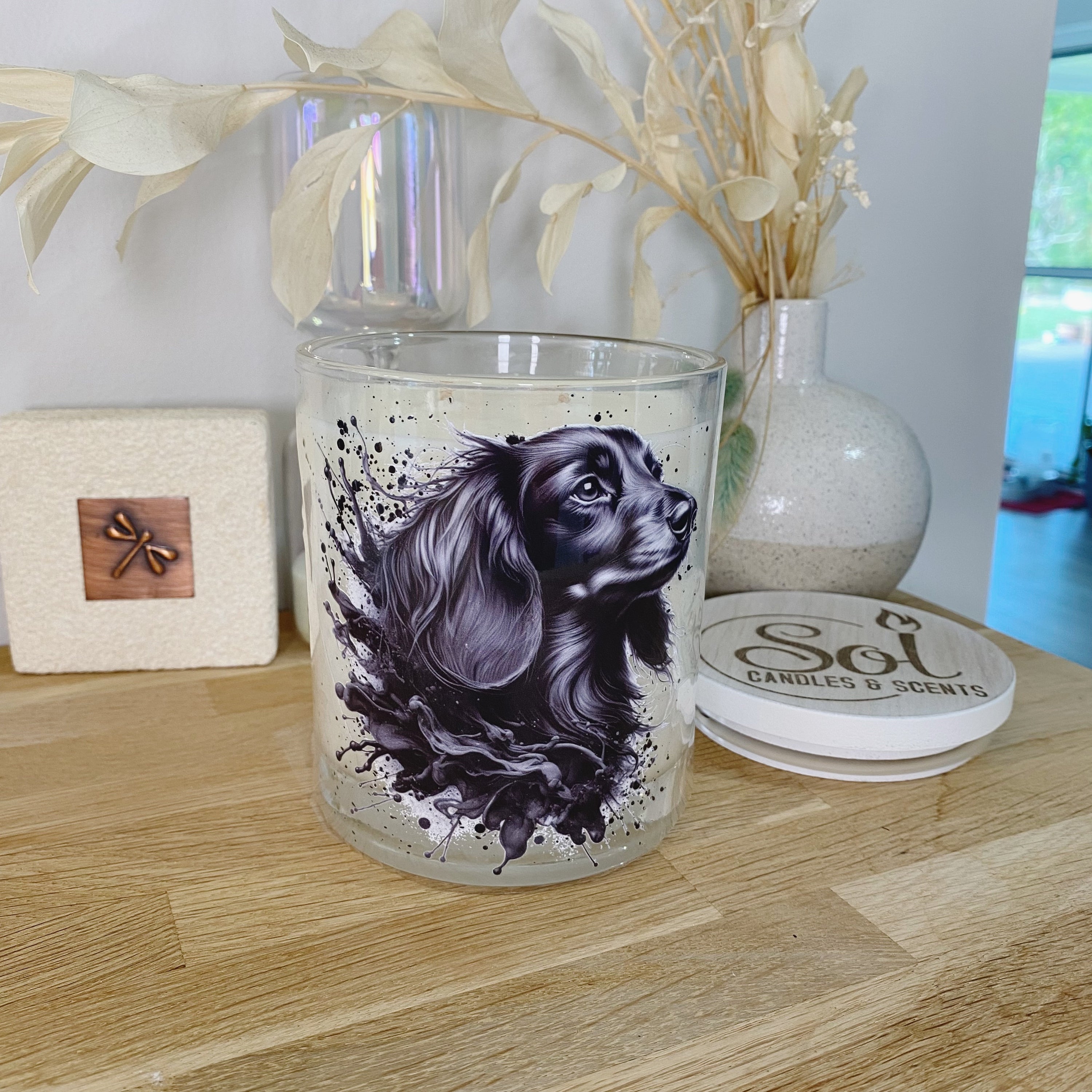 Dachshund Ink Splash Xlarge Candle_Sol Candles & Scents