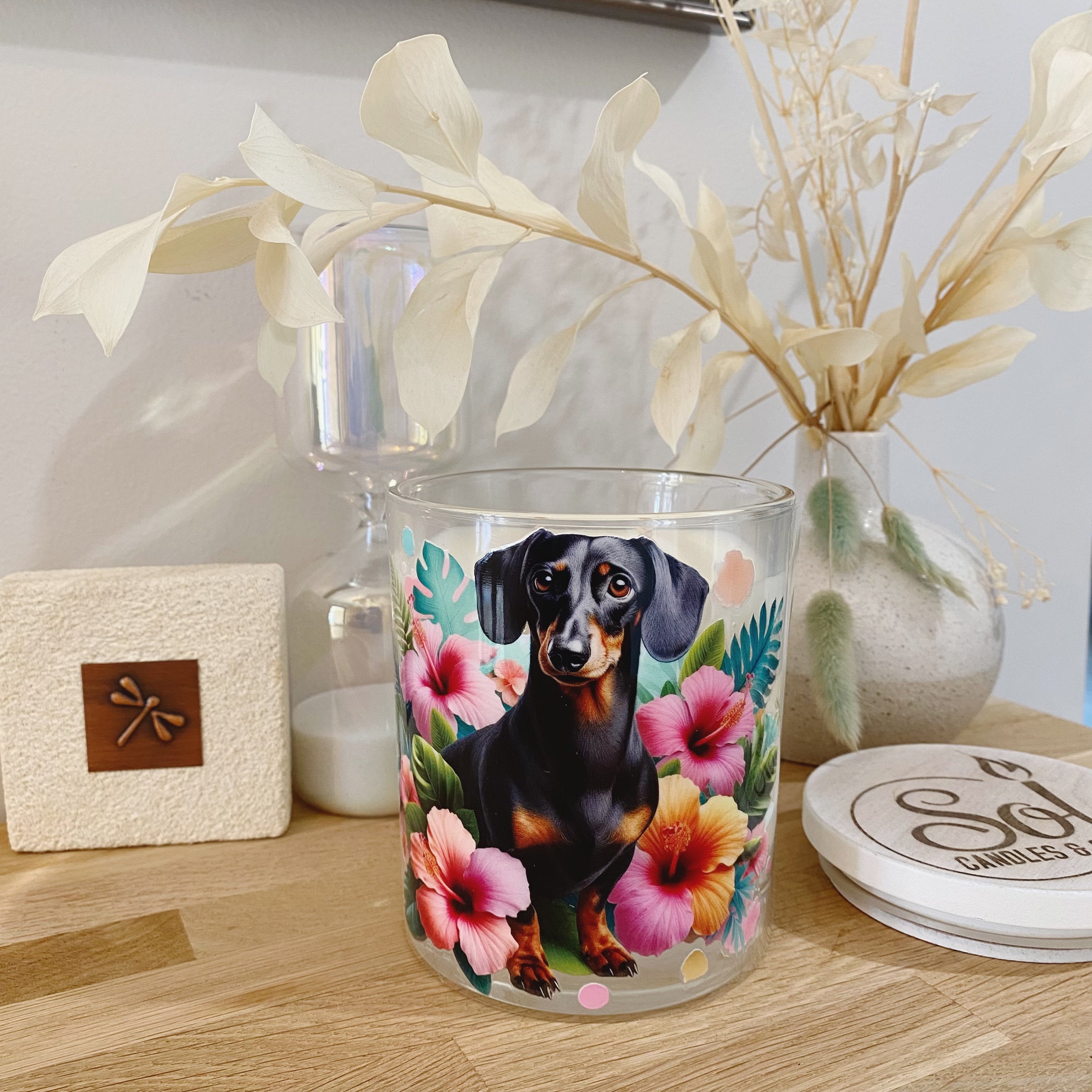 Dachshund Smooth Black Tan Xlarge Candle_Sol Candles & Scents