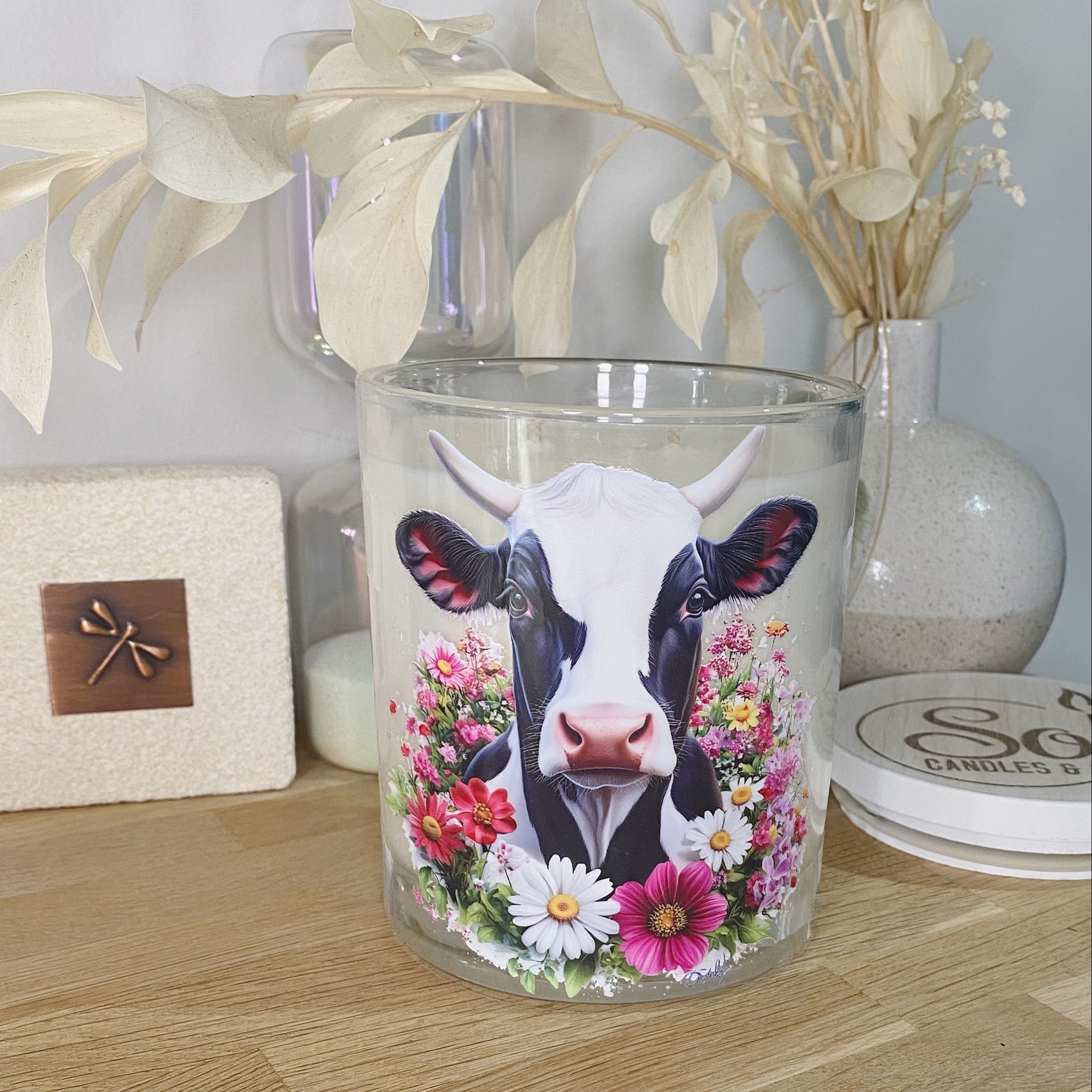 Dairy Cow Floral Horns Candle_Sol Candles & Scents