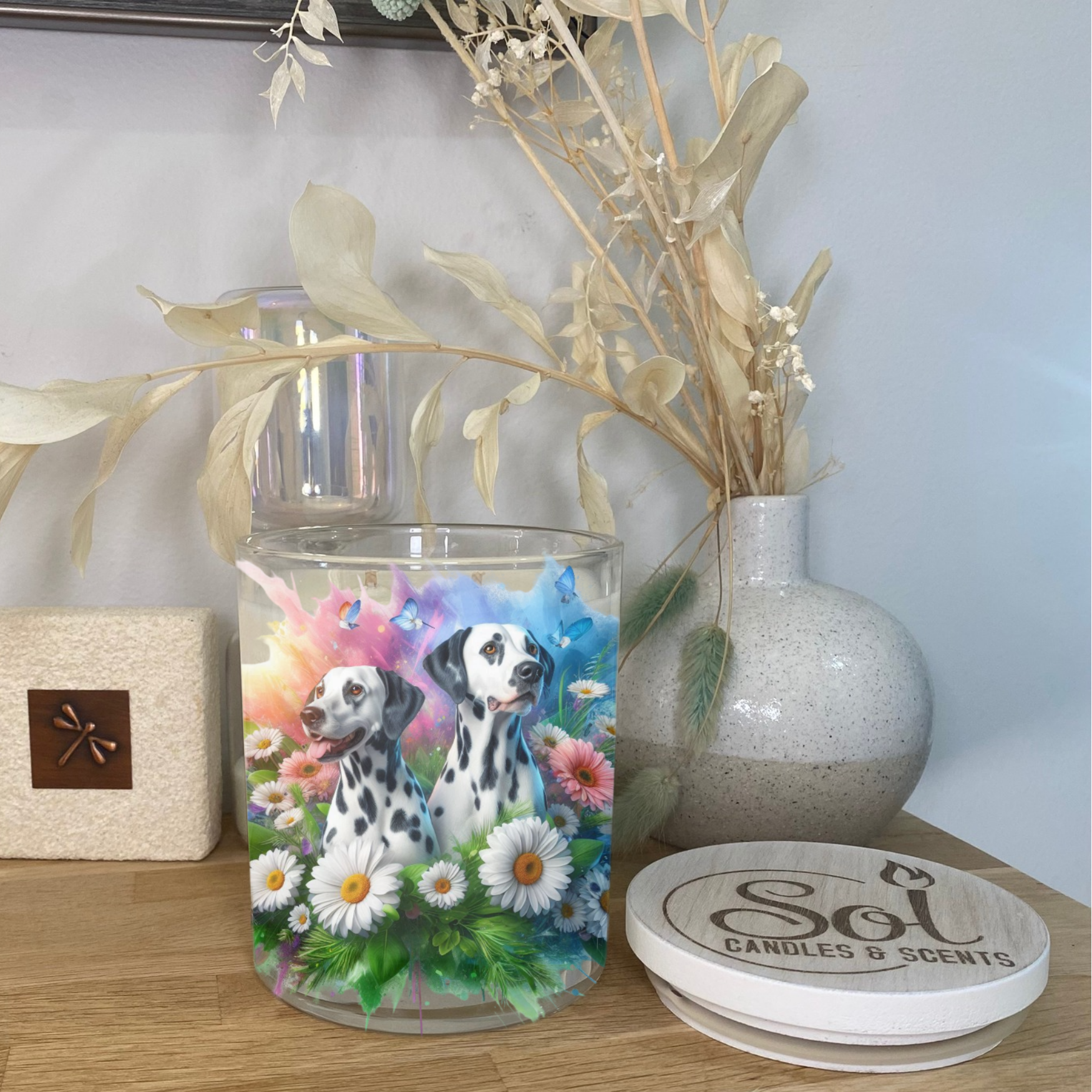 Dalmatian Double Floral Xlarge Candle