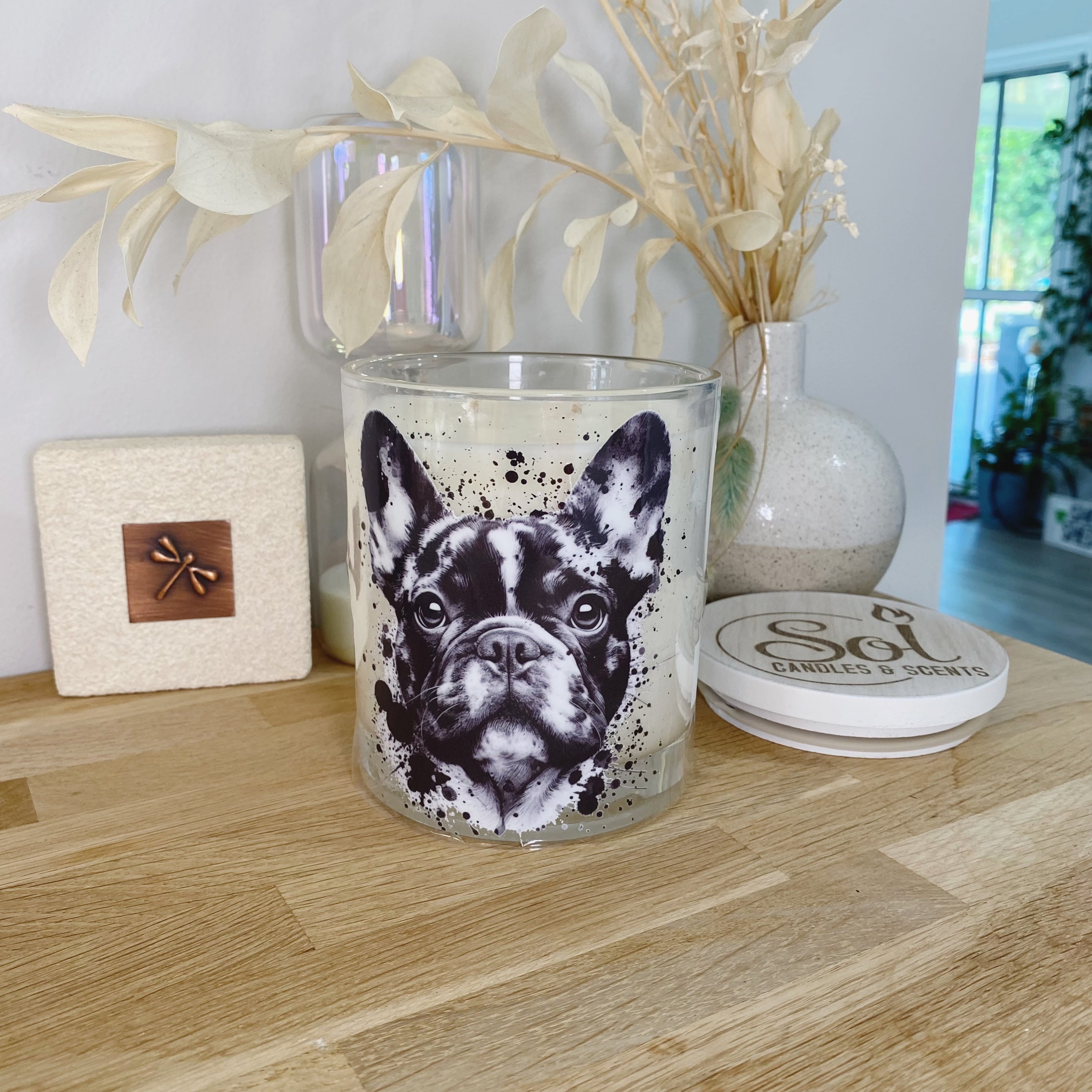 French Bulldog Ink Splash Xlarge Candle_Sol Candles & Scents
