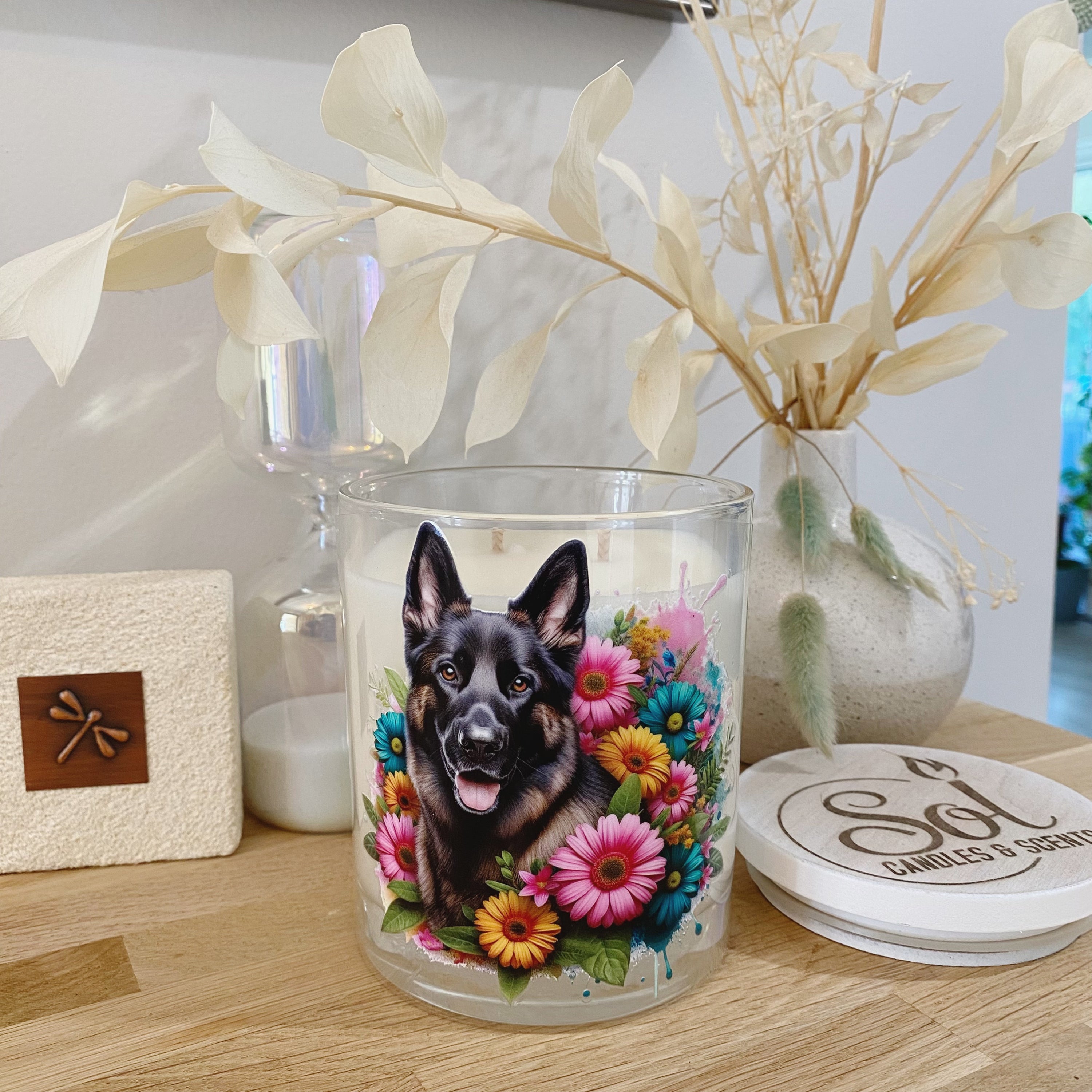 German Shepherd Sable Portrait Xlarge Candle_Sol Candles & Scents