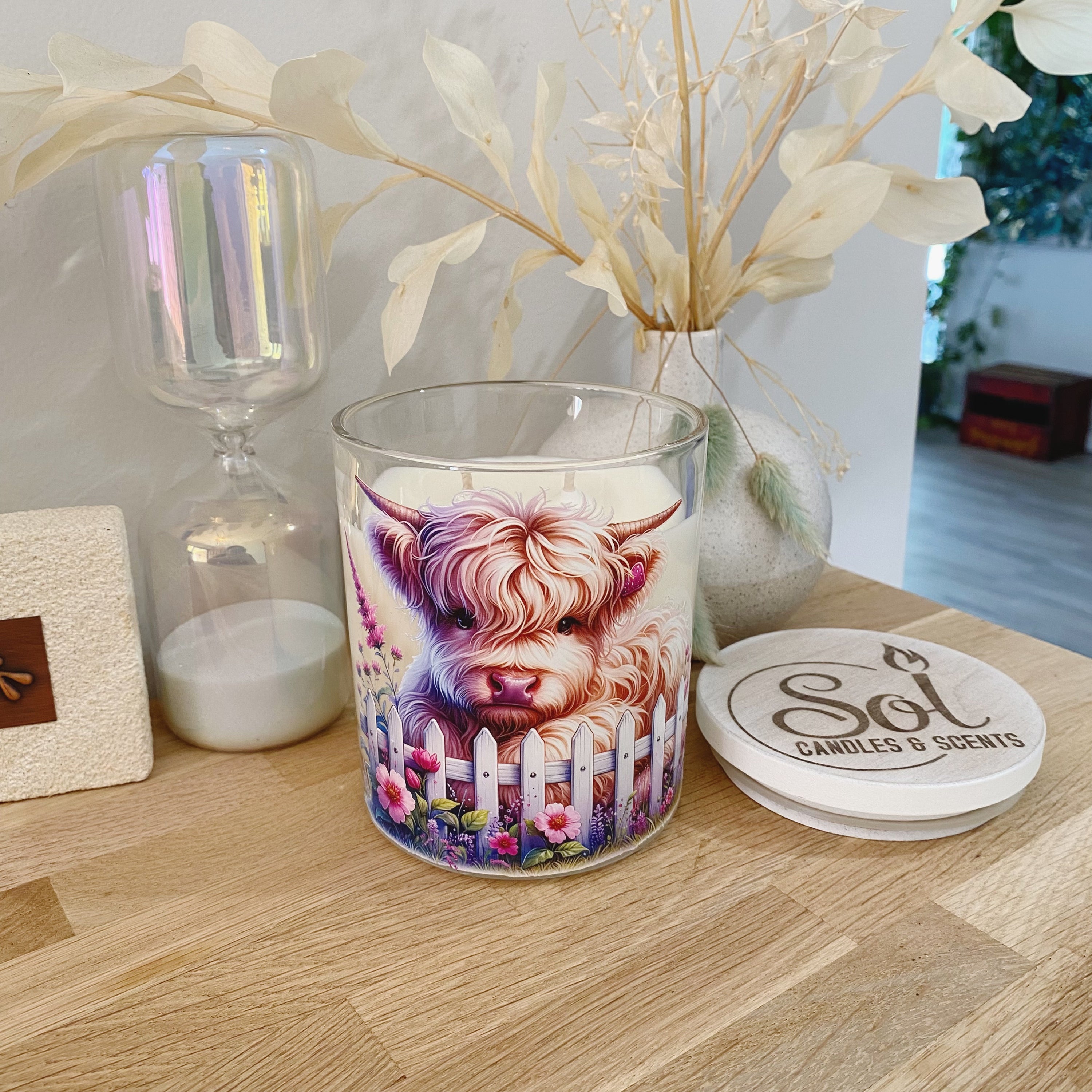 Highland Mini Cow Pink Xlarge Candle_Made in Australia