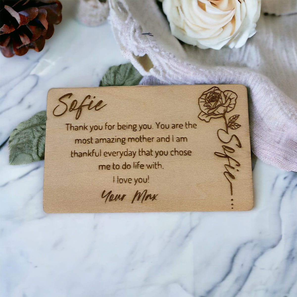 Personalised Wooden Note/Gift Card