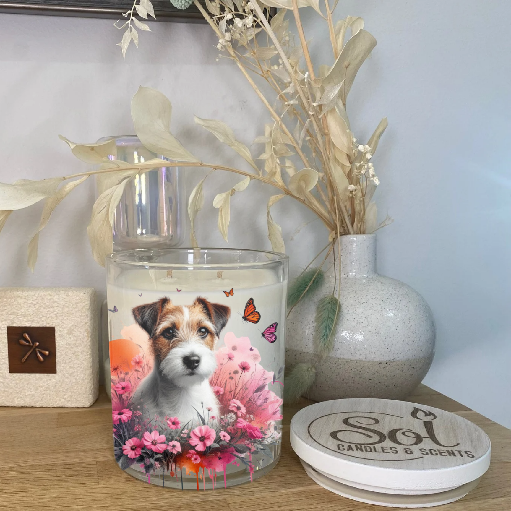 Jack Russell Floral Xlarge Candle