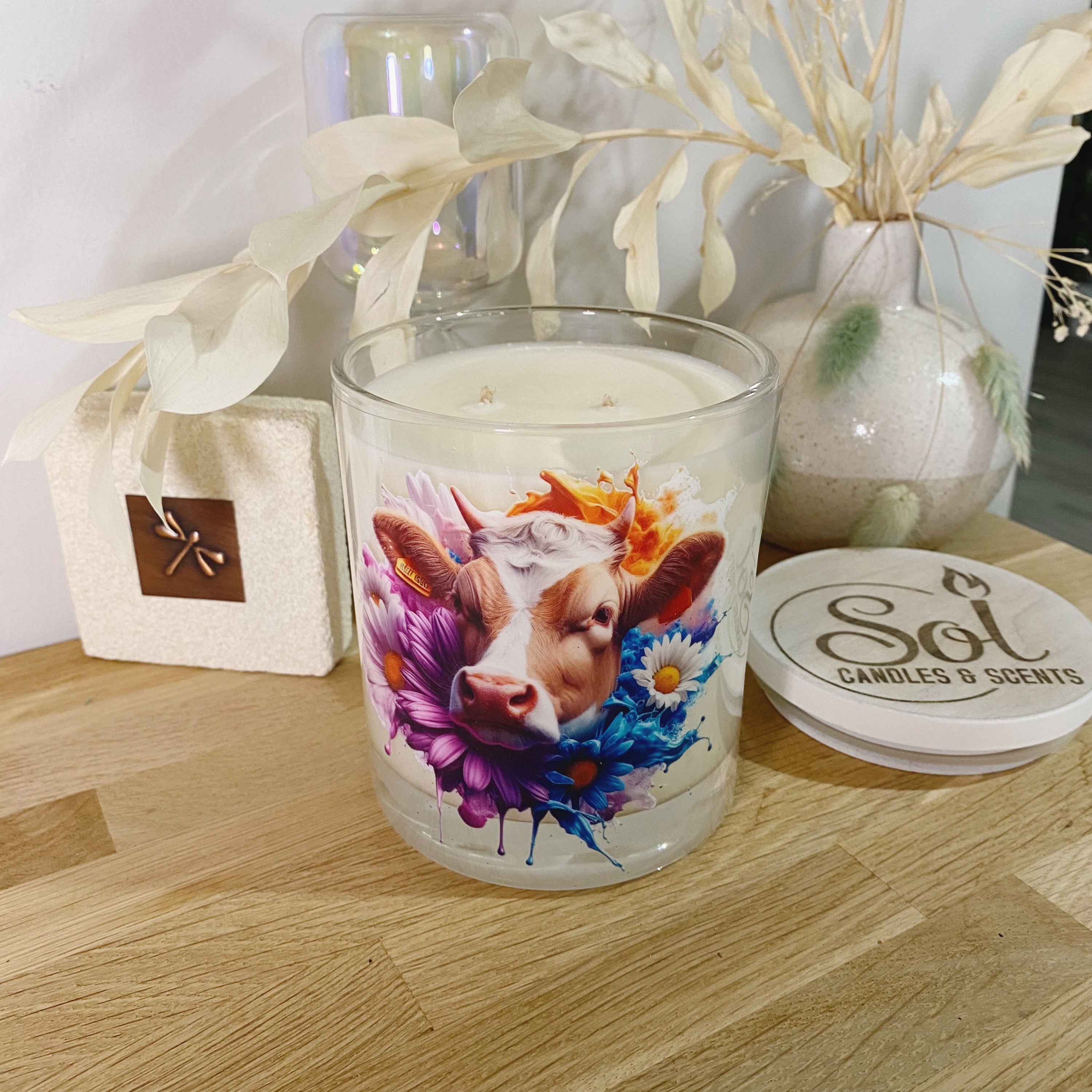 Jersey Cow Cream & White Xlarge Candle_Refillable