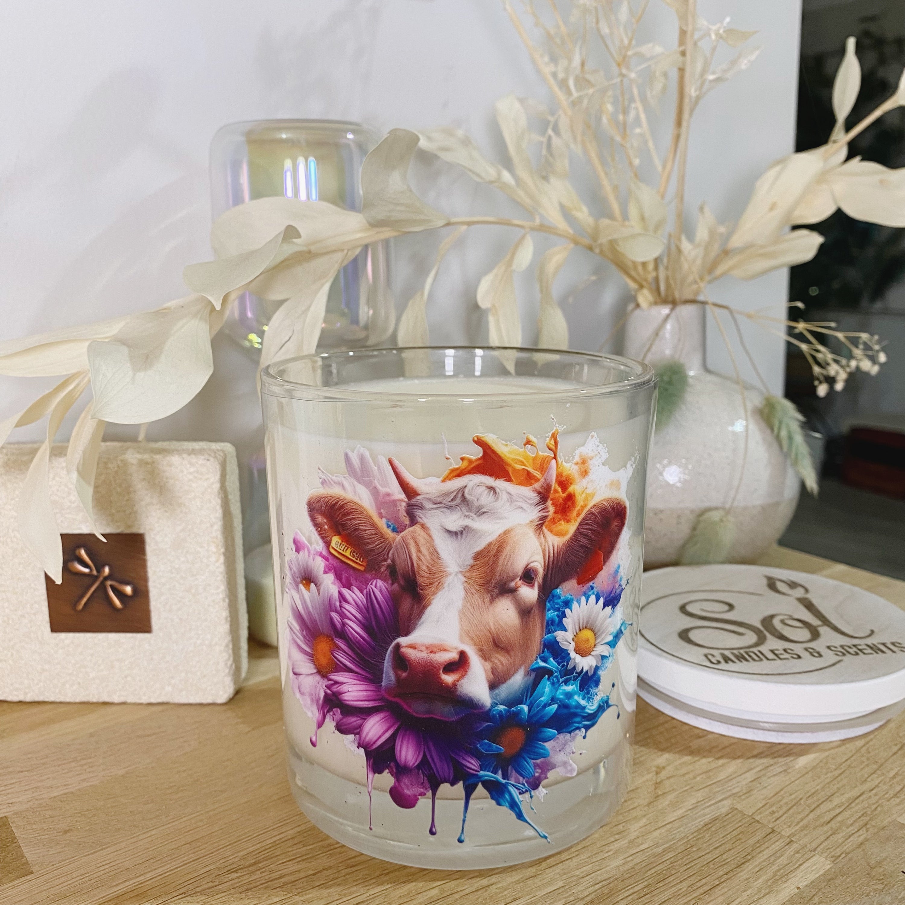 Jersey Cow Cream & White Xlarge Candle_Sol Candles & Scents