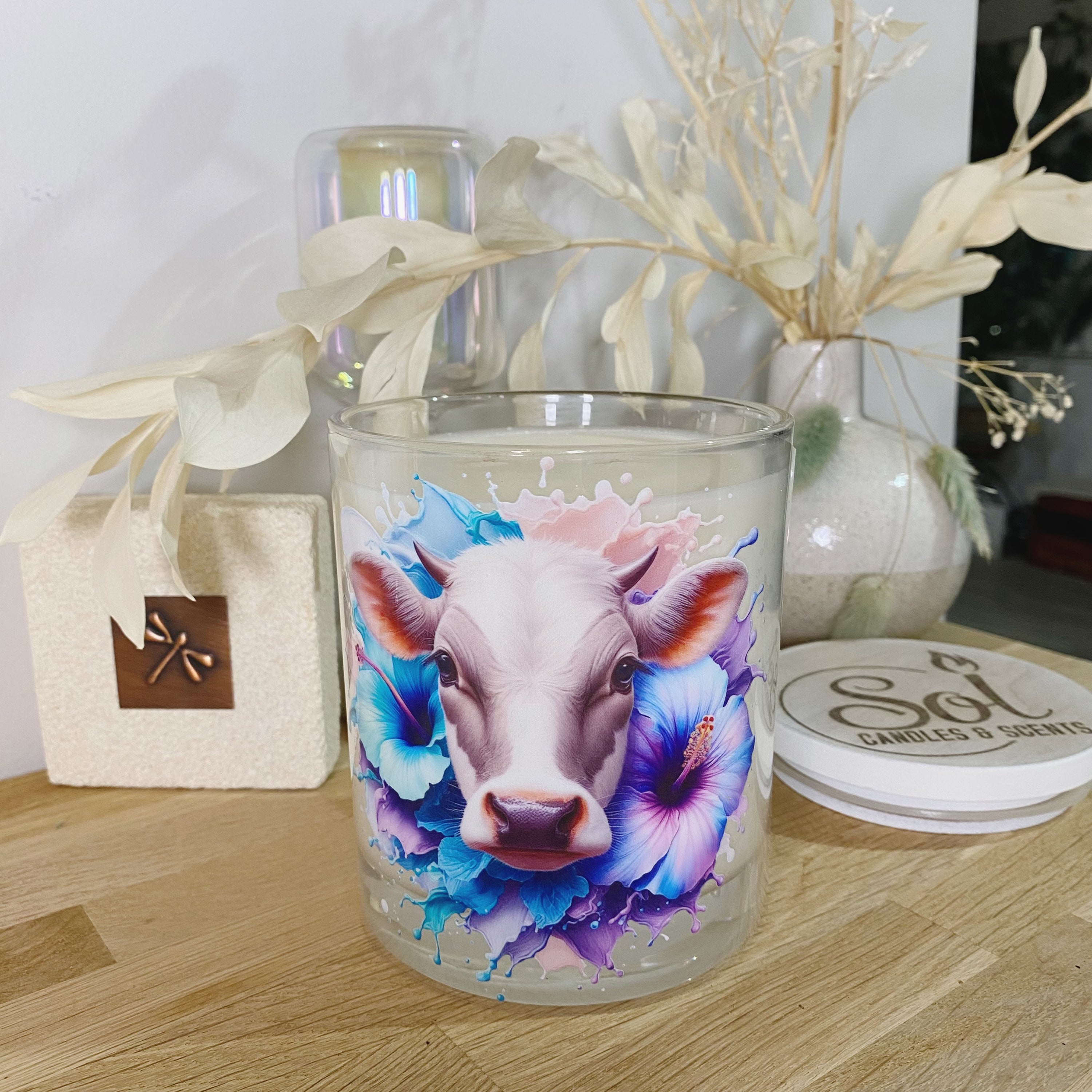Jersey Cow Grey & White Xlarge Candle