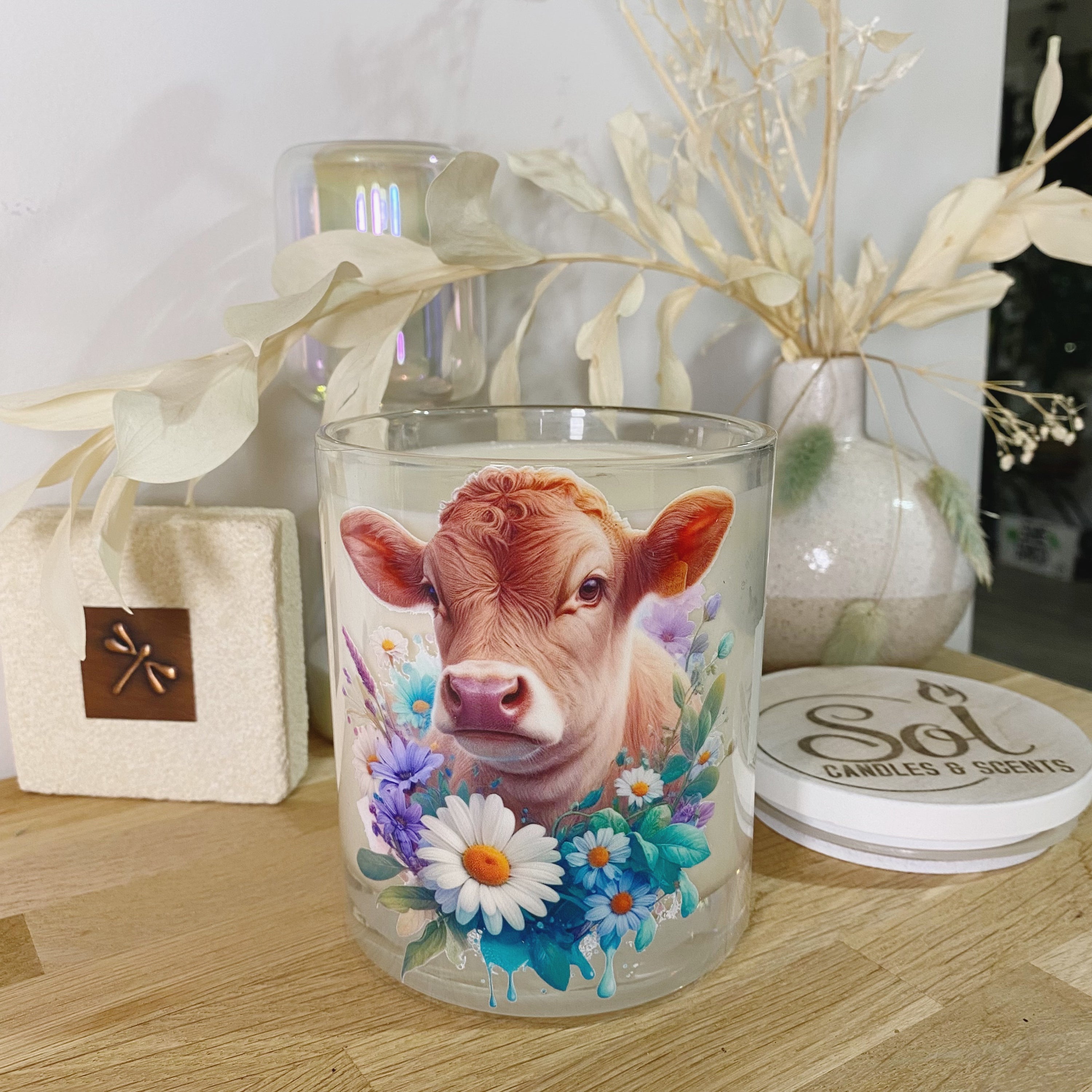 Jersey Cow Teal Xlarge Candle_Sol Candles & Scents