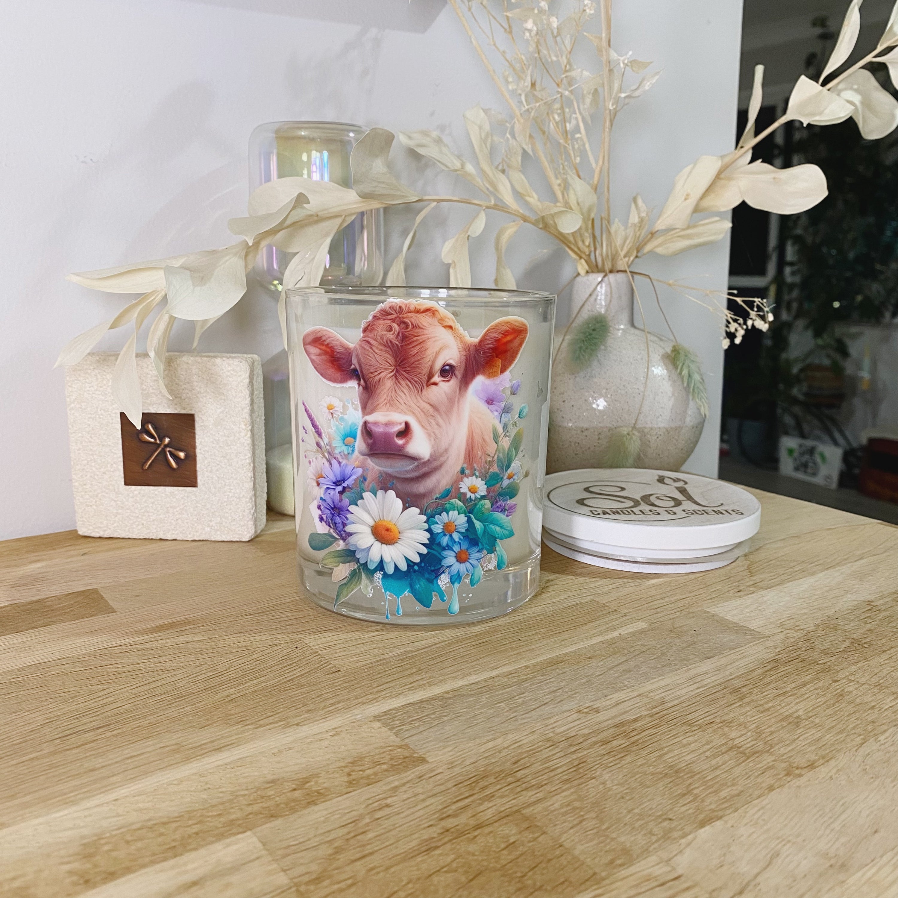 Jersey Cow Teal Xlarge Candle_Made in Australia