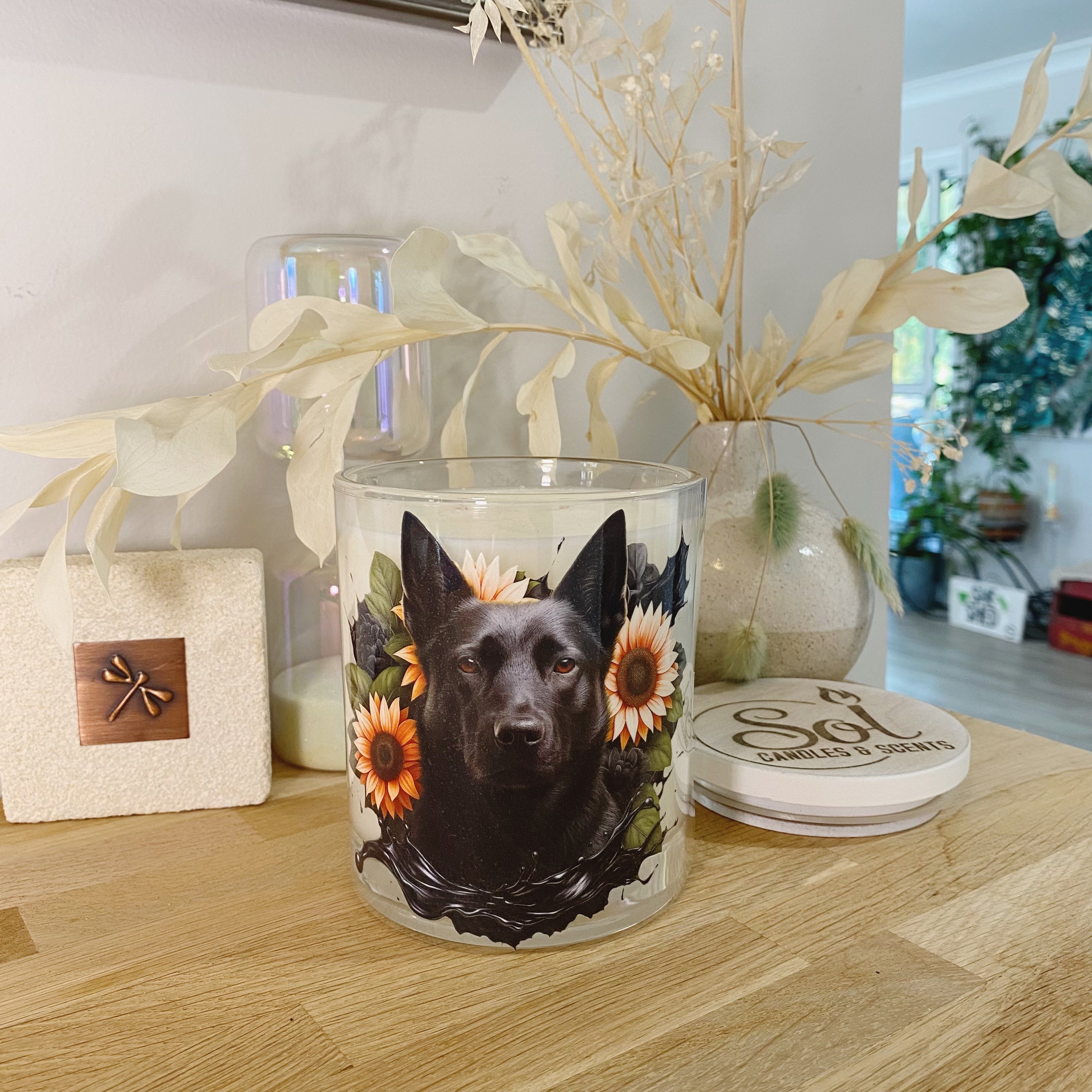 Kelpie Black Sunflower Xlarge Candle_Sol Candles & Scents