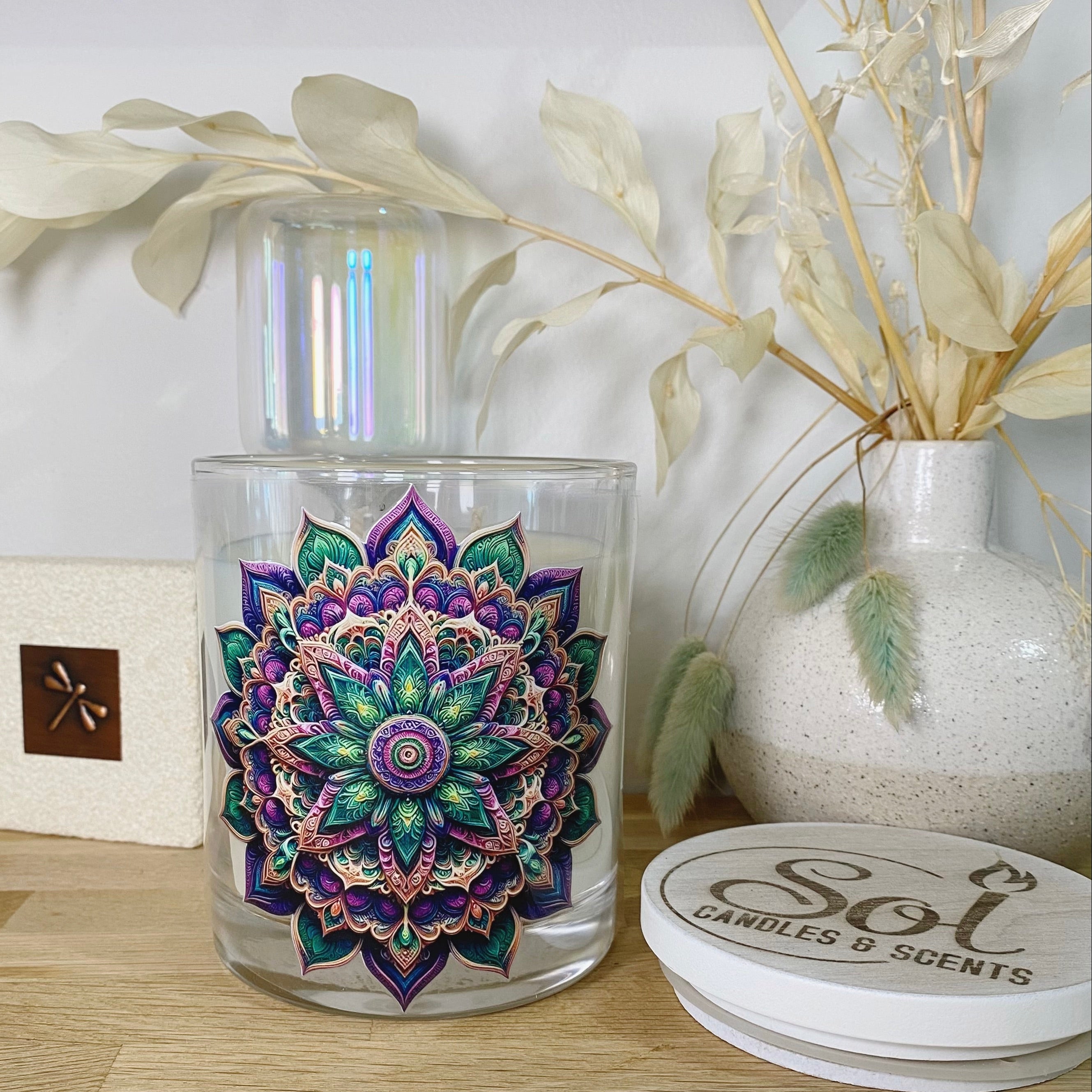 Mandala Purple Lotus Xlarge Candle_Sol Candles & Scents
