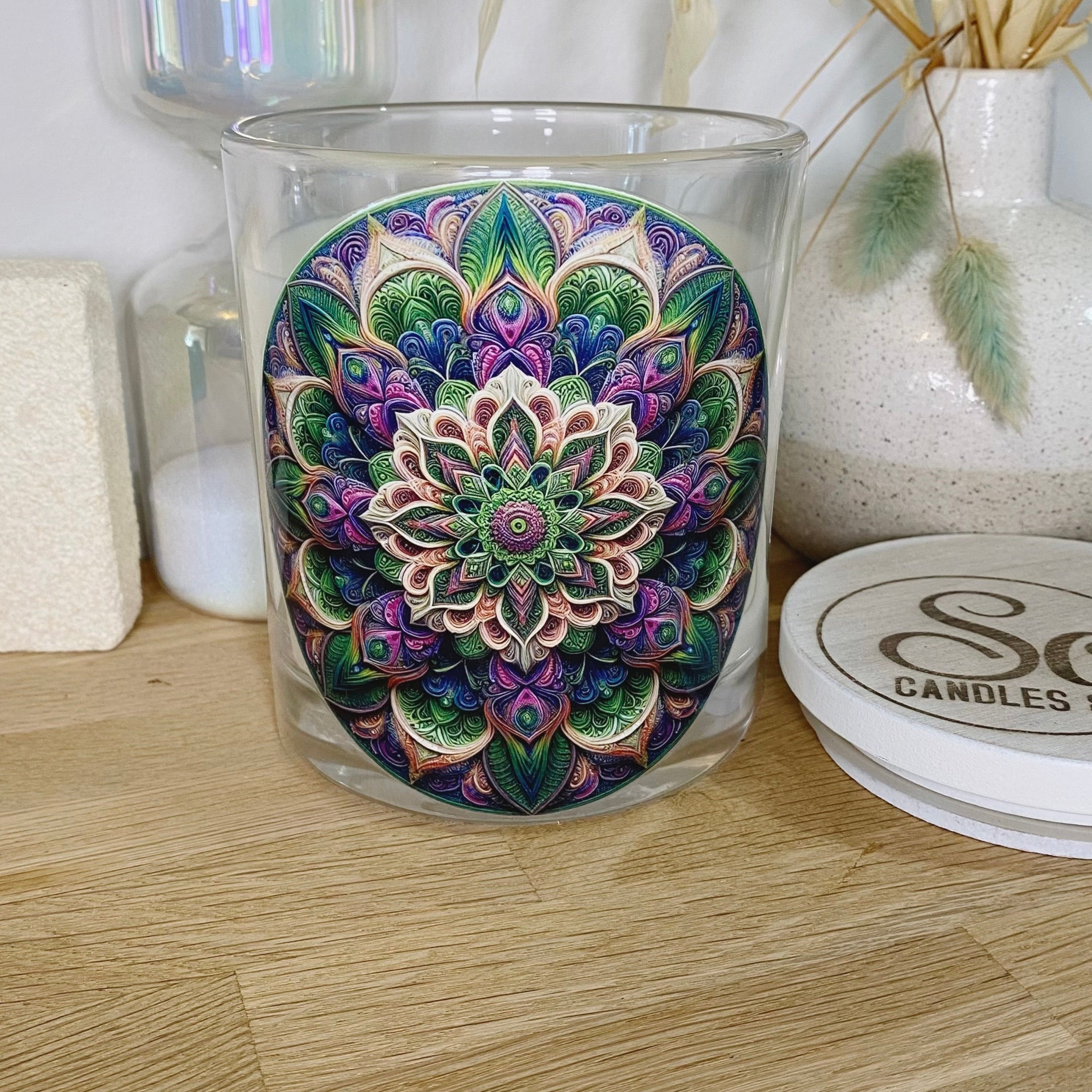 Mandala Purple Round Xlarge Candle_Sol Candles & Scents