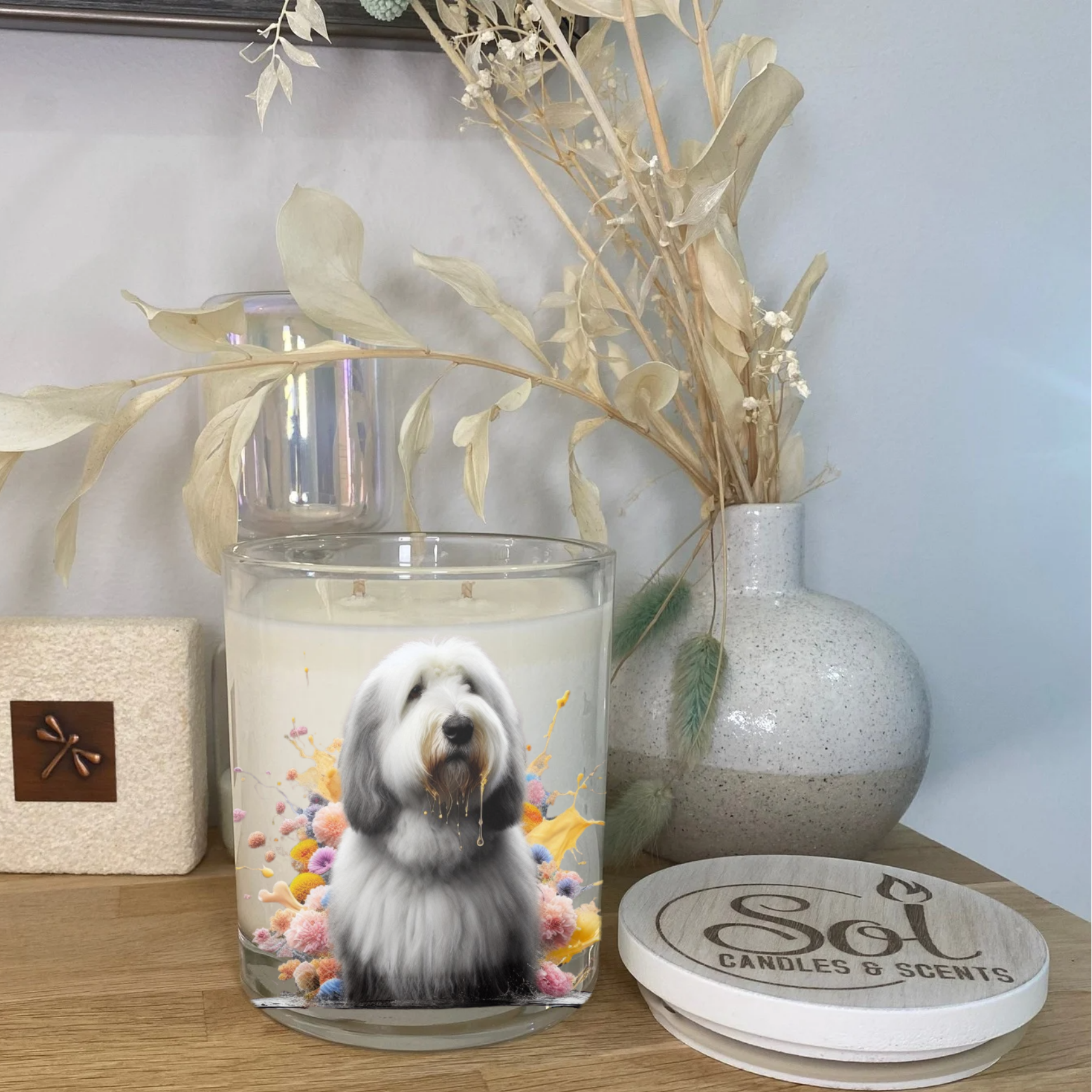 Old English Sheepdog Xlarge Candle
