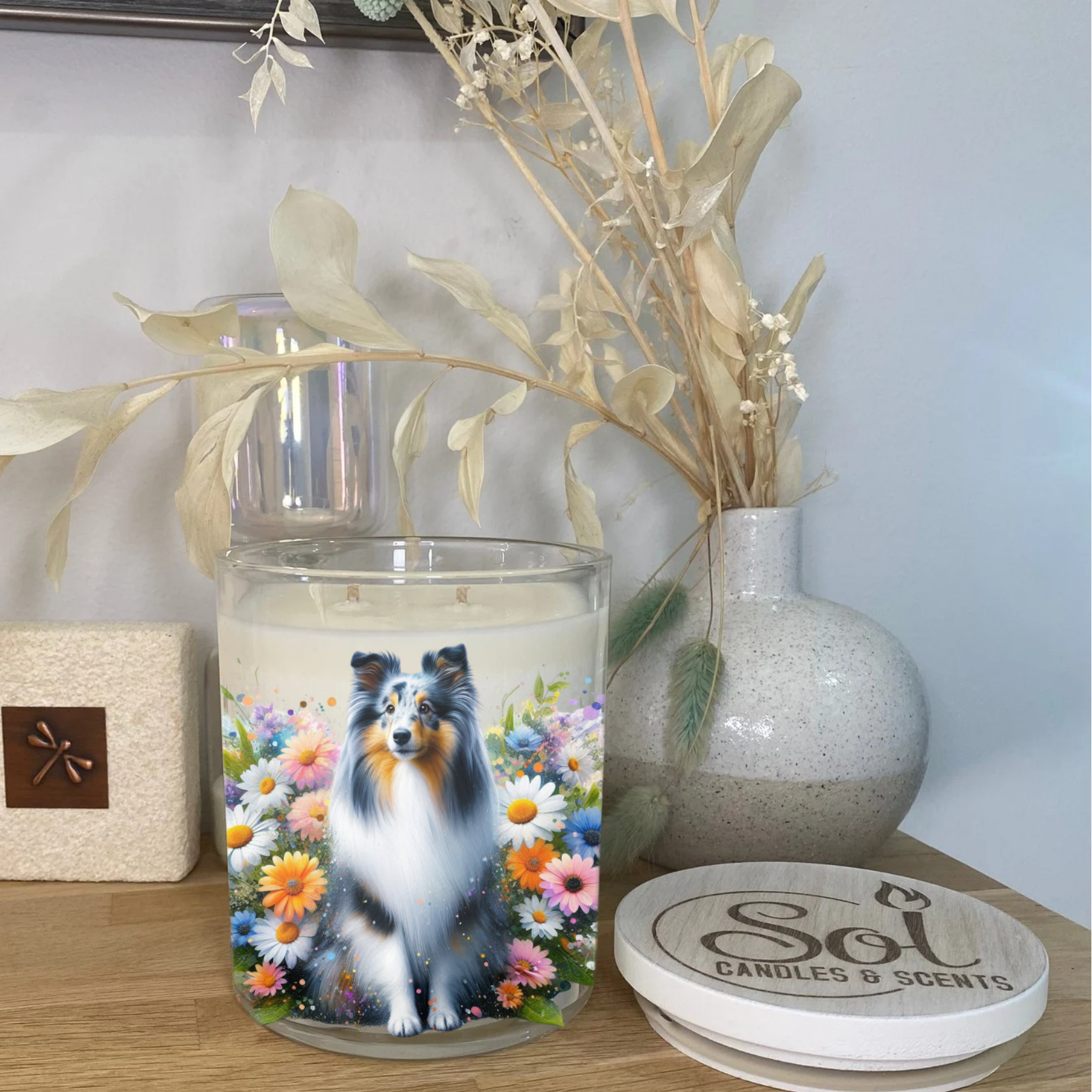 Shetland Sheepdog Blue Merle Candle