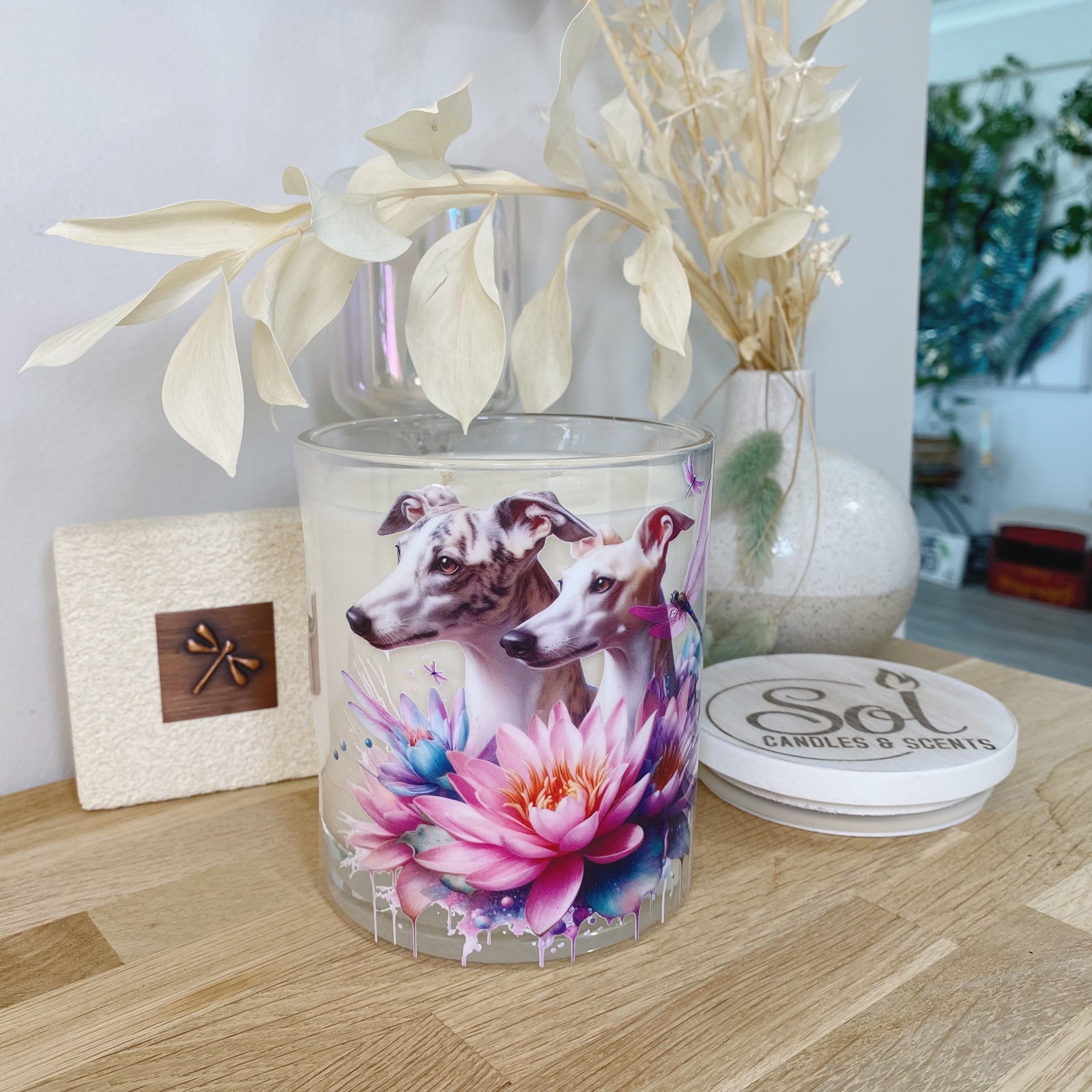 Whippet Dragonfly Lilly Xlarge Candle_Sol Candles & Scents