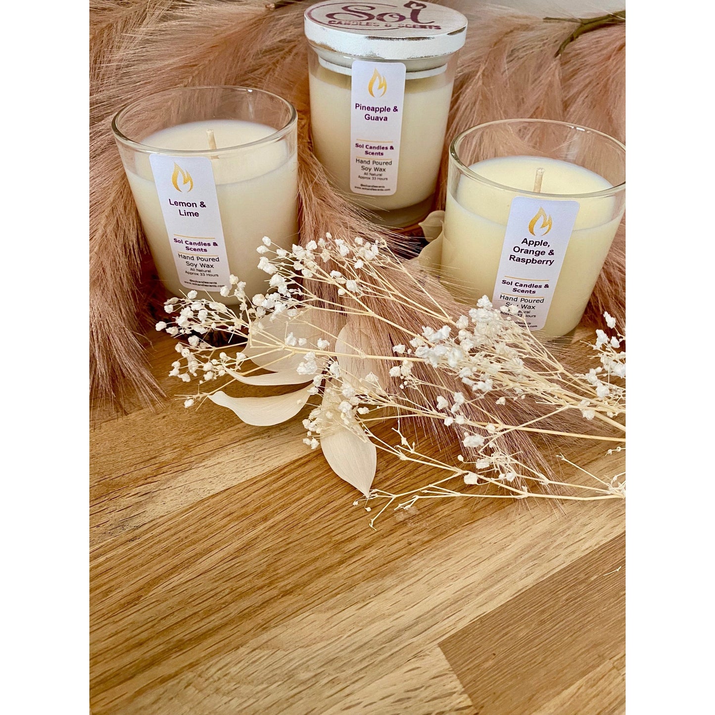 Apple Orange Raspberry Soy Candle_Sol Candles & Scents