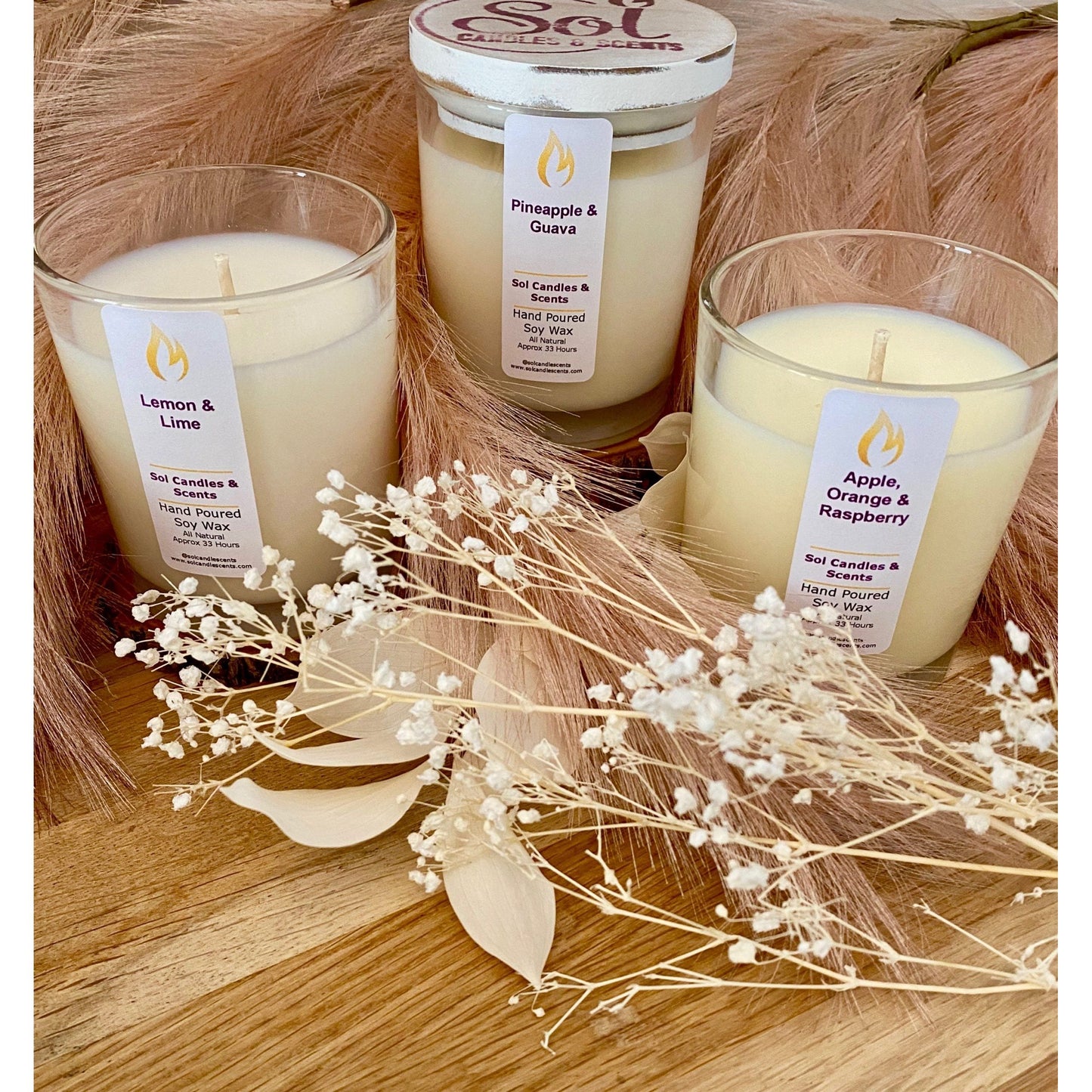 Apple Orange Raspberry Soy Candle_Sol Candles & Scents