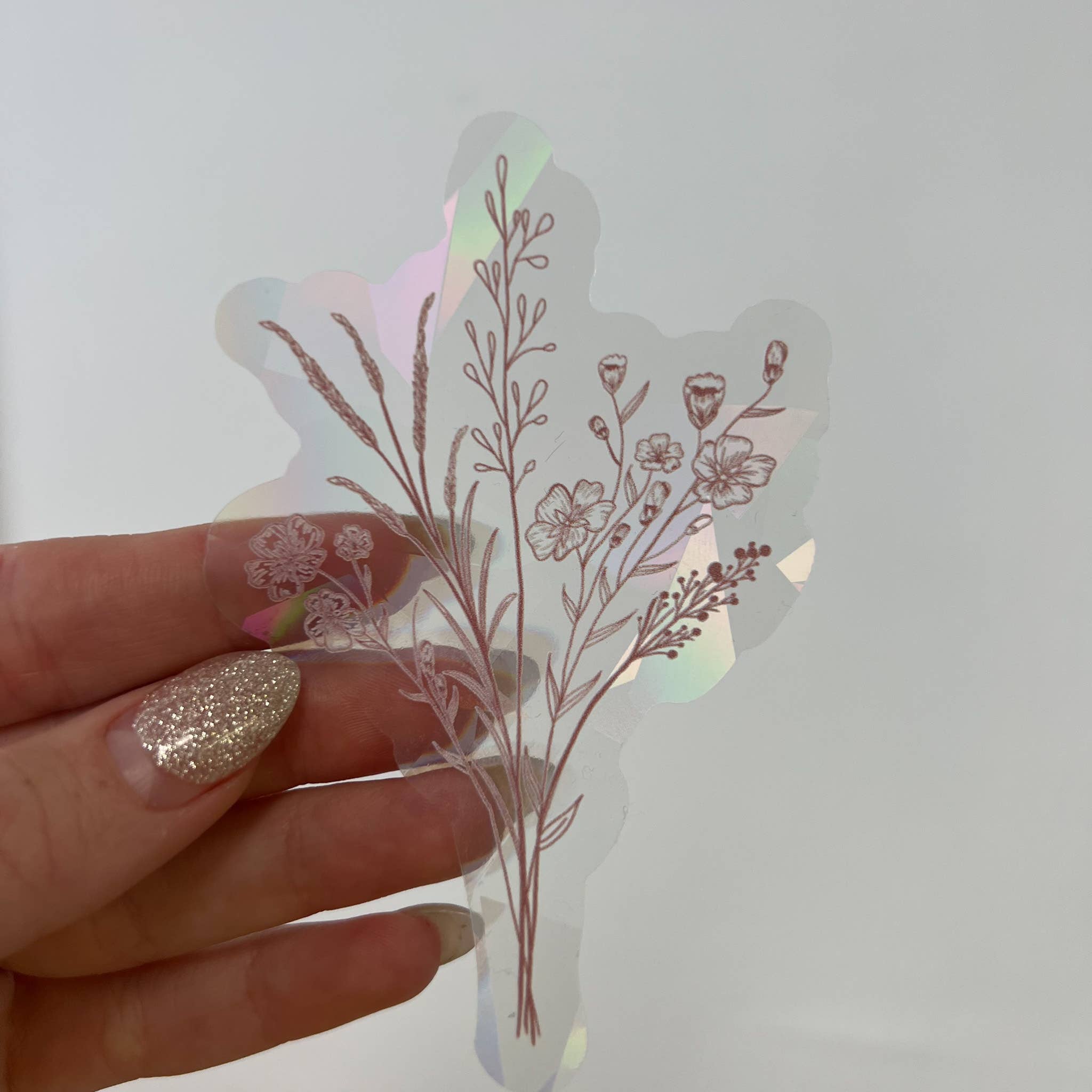 Pink Wildflower Vinyl Suncatcher Decals