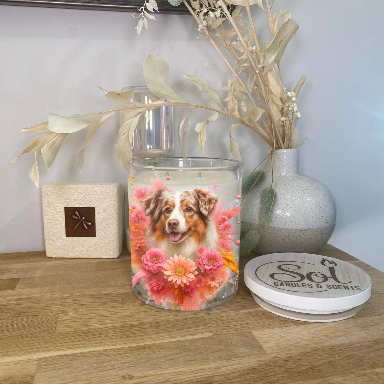 Australian Shepherd Red Merle Xlarge Candle
