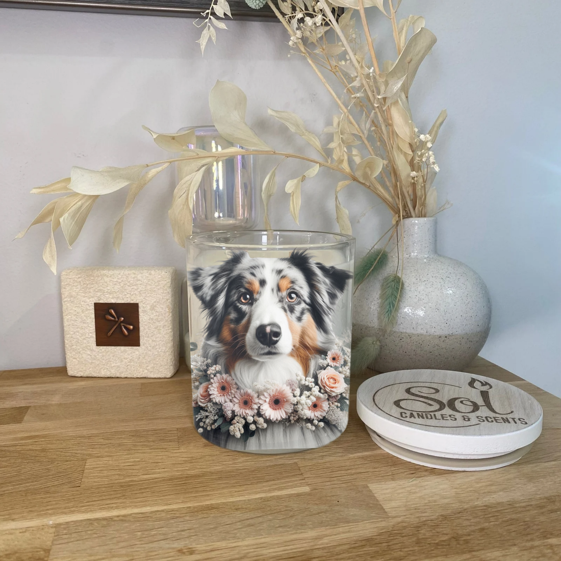 Australian Shepherd Portrait Xlarge Candle