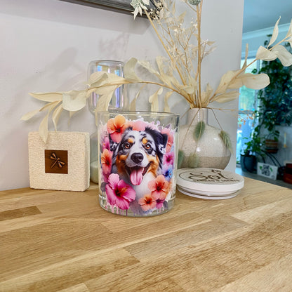 Australian Shepherd Blue Merle Smiling Xlarge Candle_Made in Australia