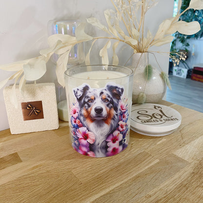 Australian Shepherd Dog Proud Hibiscus Xlarge Candle_Australian Made_Refillable