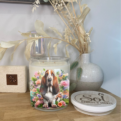 Basset Hound Dog Candle