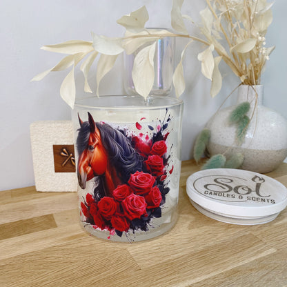 Bay Horse Roses Xlarge Candle