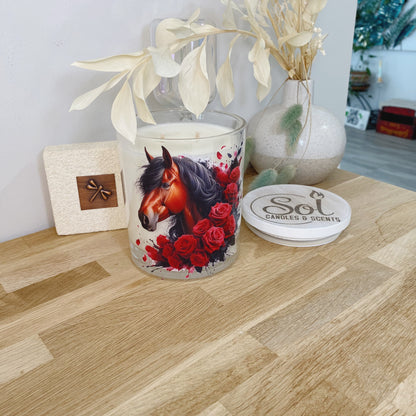 Bay Horse Roses Xlarge Candle
