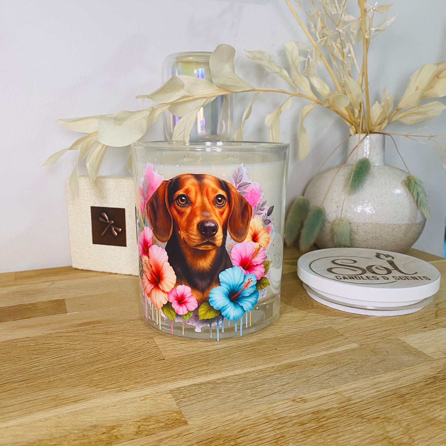 Beagle Black and Tan Dog Xlarge Candle_Refillable