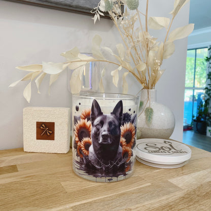 Belgian Malinois Shepherd Black Xlarge Candle