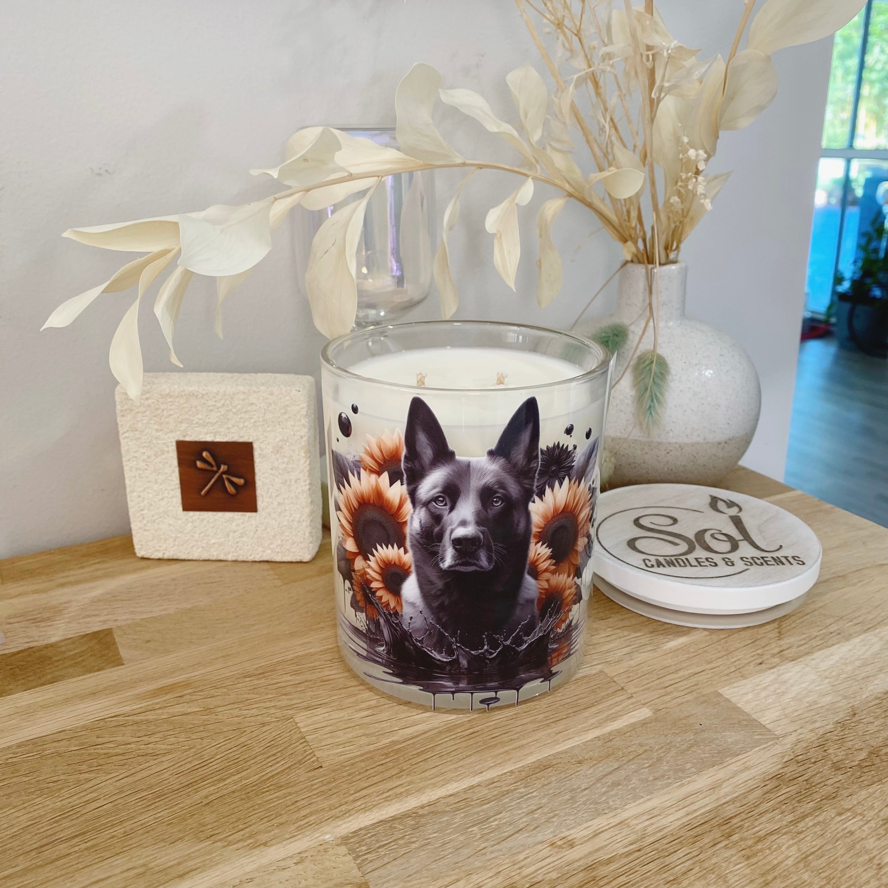 Belgian Malinois Shepherd Black Xlarge Candle