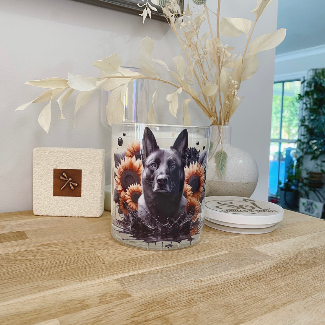 Belgian Malinois Shepherd Black Xlarge Candle