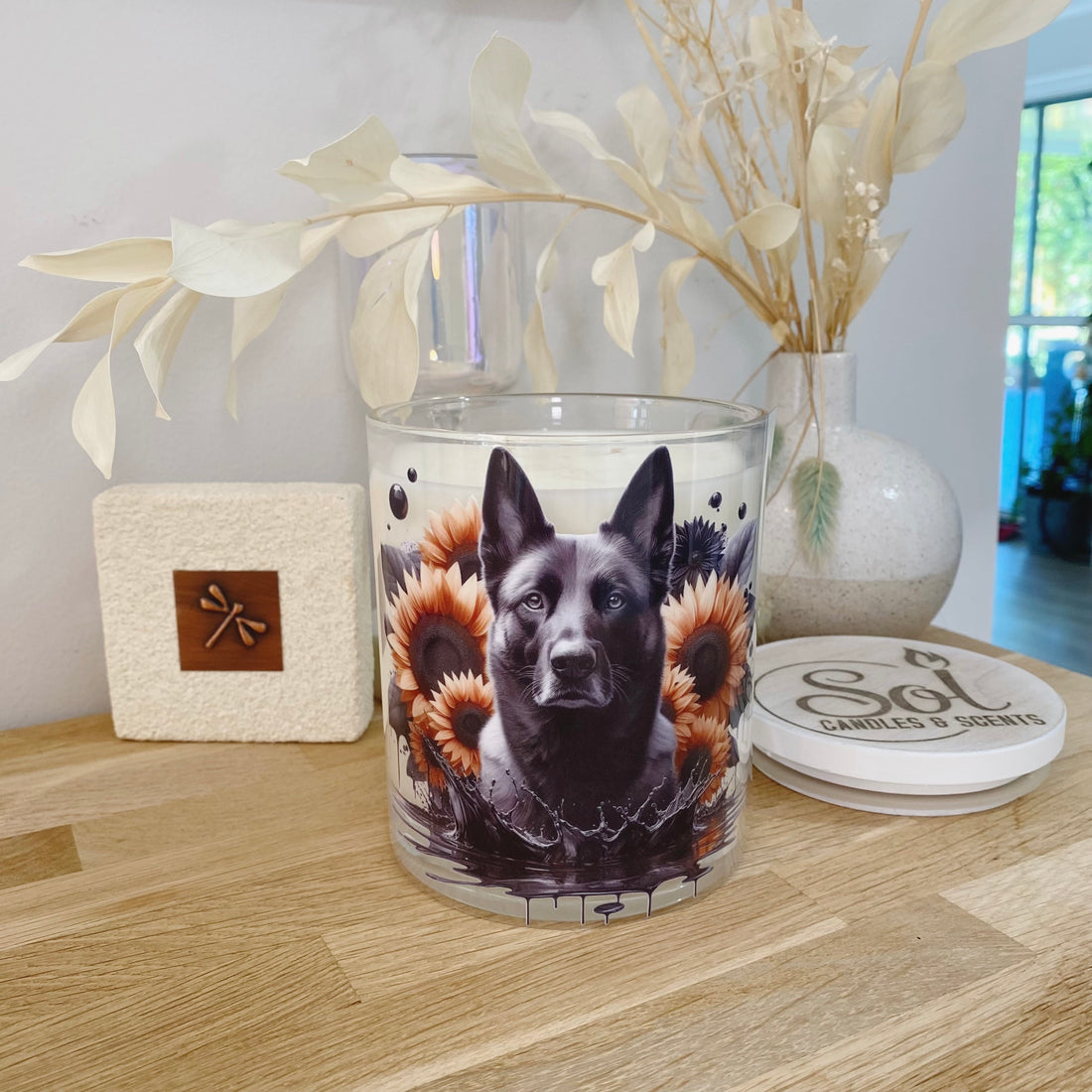 Belgian Malinois Shepherd Black Xlarge Candle_Sol Candles &amp; Scents