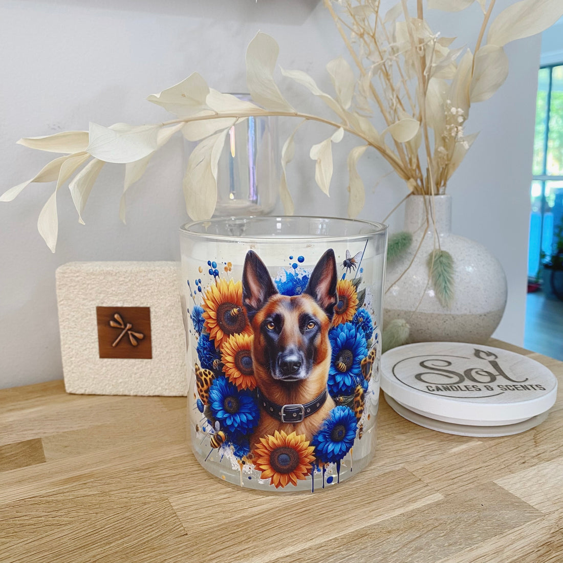 Belgian Malinois Shepherd Blue Xlarge Candle