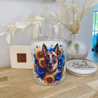 Belgian Malinois Shepherd Blue Xlarge Candle