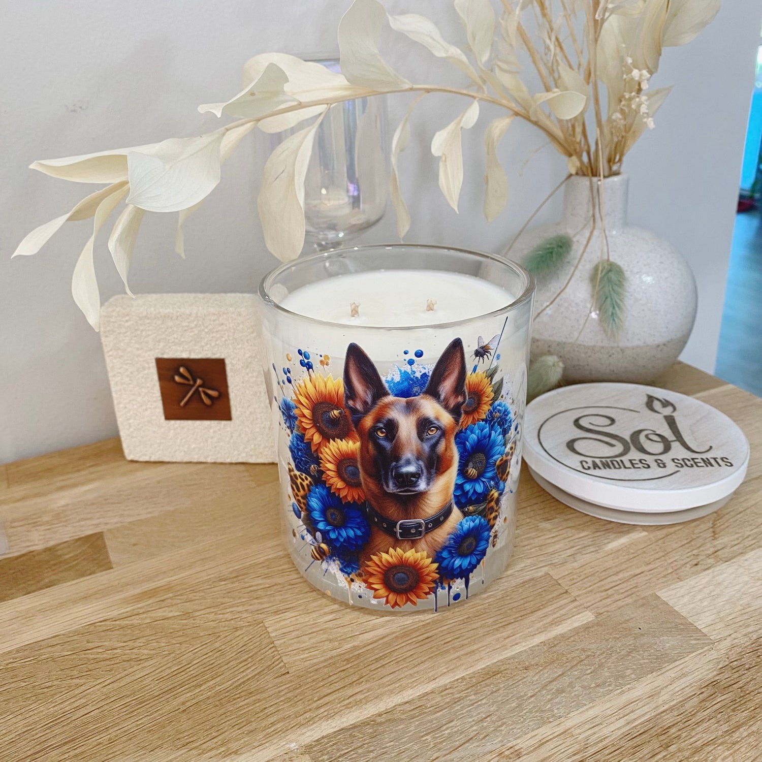Belgian Malinois Shepherd Blue Xlarge Candle
