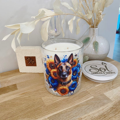 Belgian Malinois Shepherd Blue Xlarge Candle