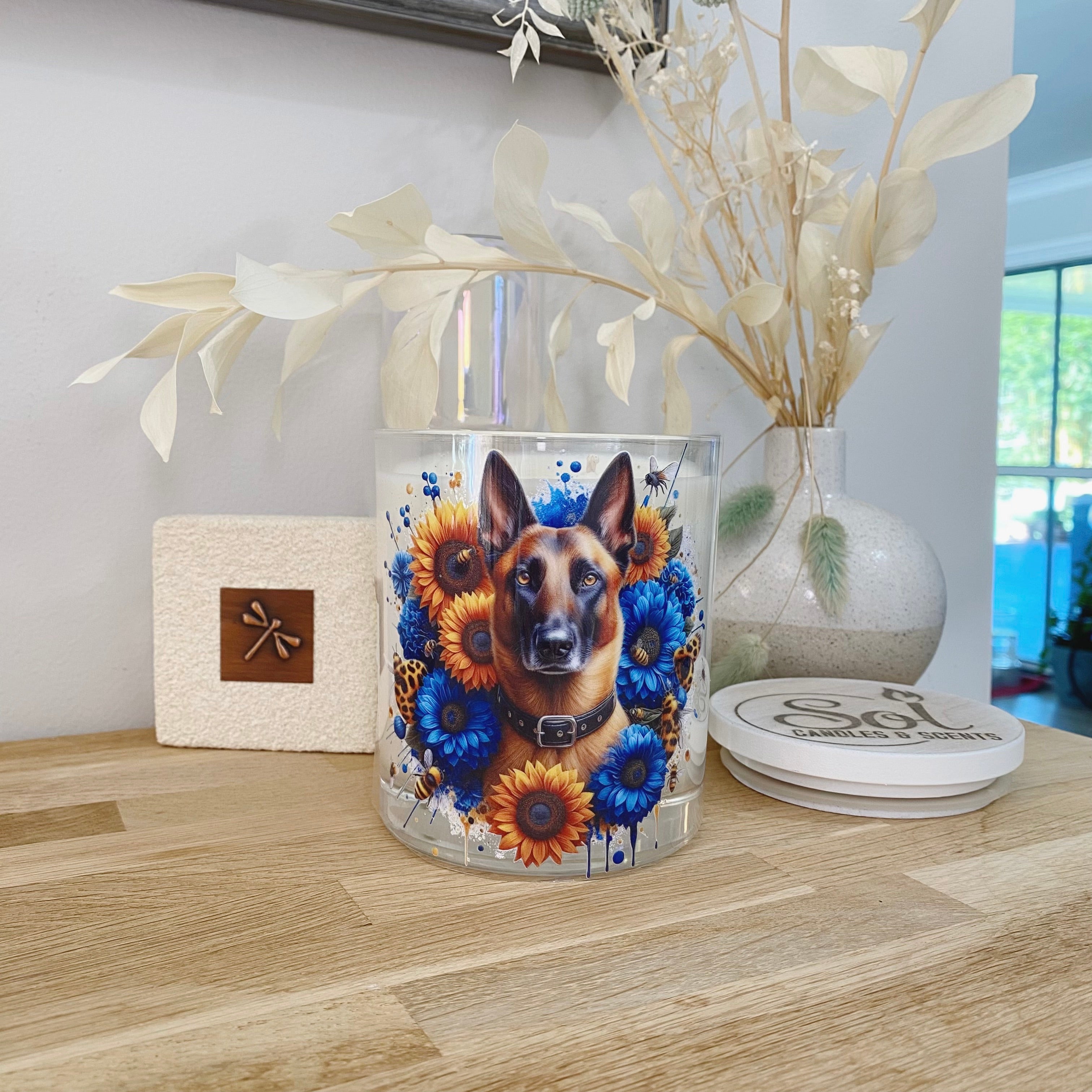 Belgian Malinois Shepherd Blue Xlarge Candle