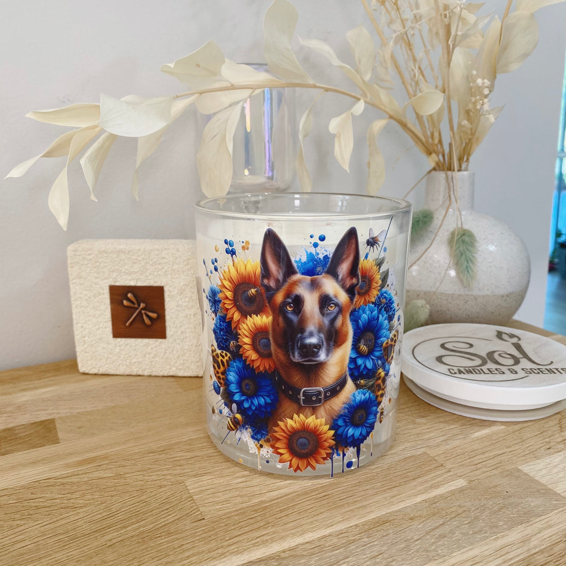 Belgian Malinois Shepherd Blue Xlarge Candle_Sol Candles &amp; Scents