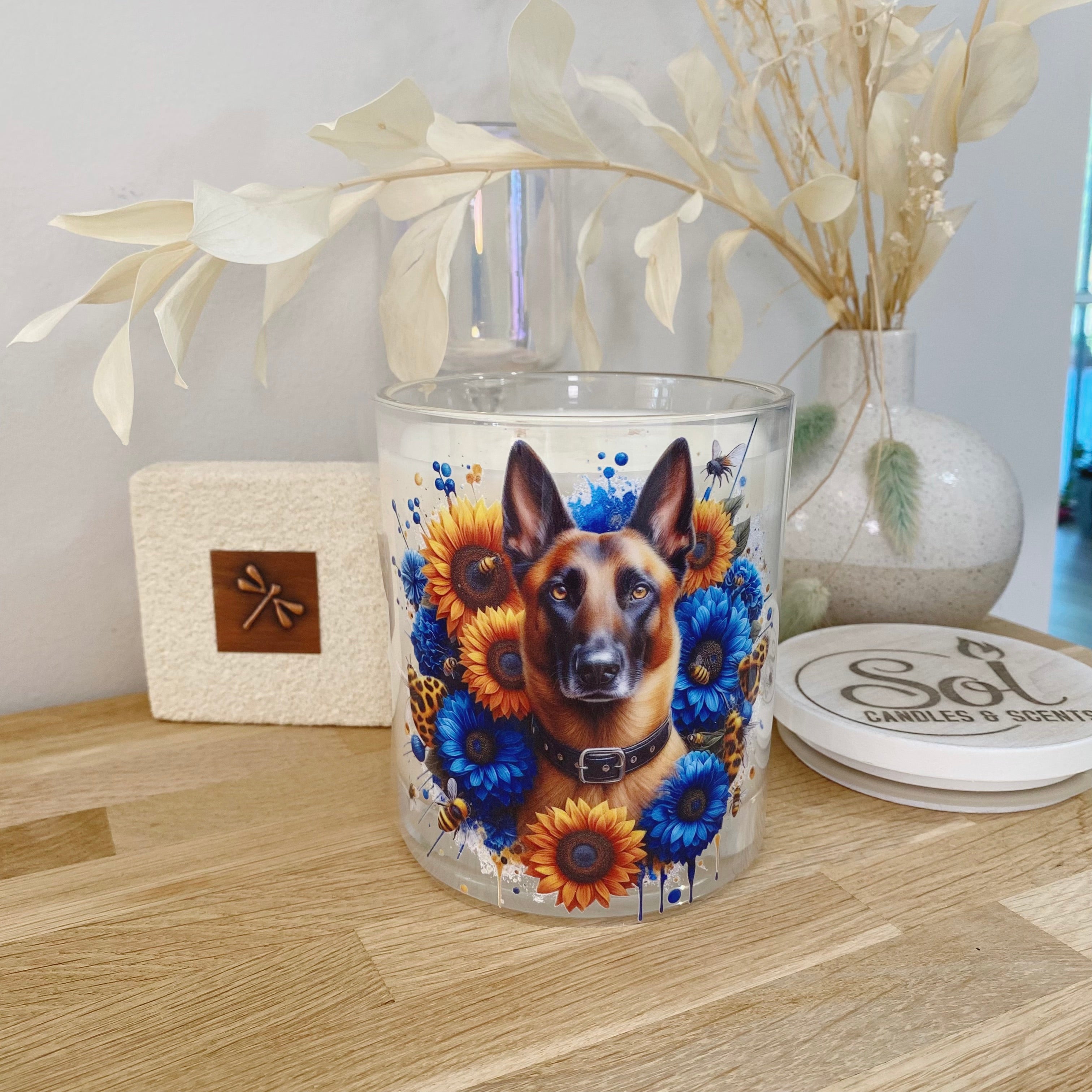 Belgian Malinois Shepherd Blue Xlarge Candle_Sol Candles &amp; Scents