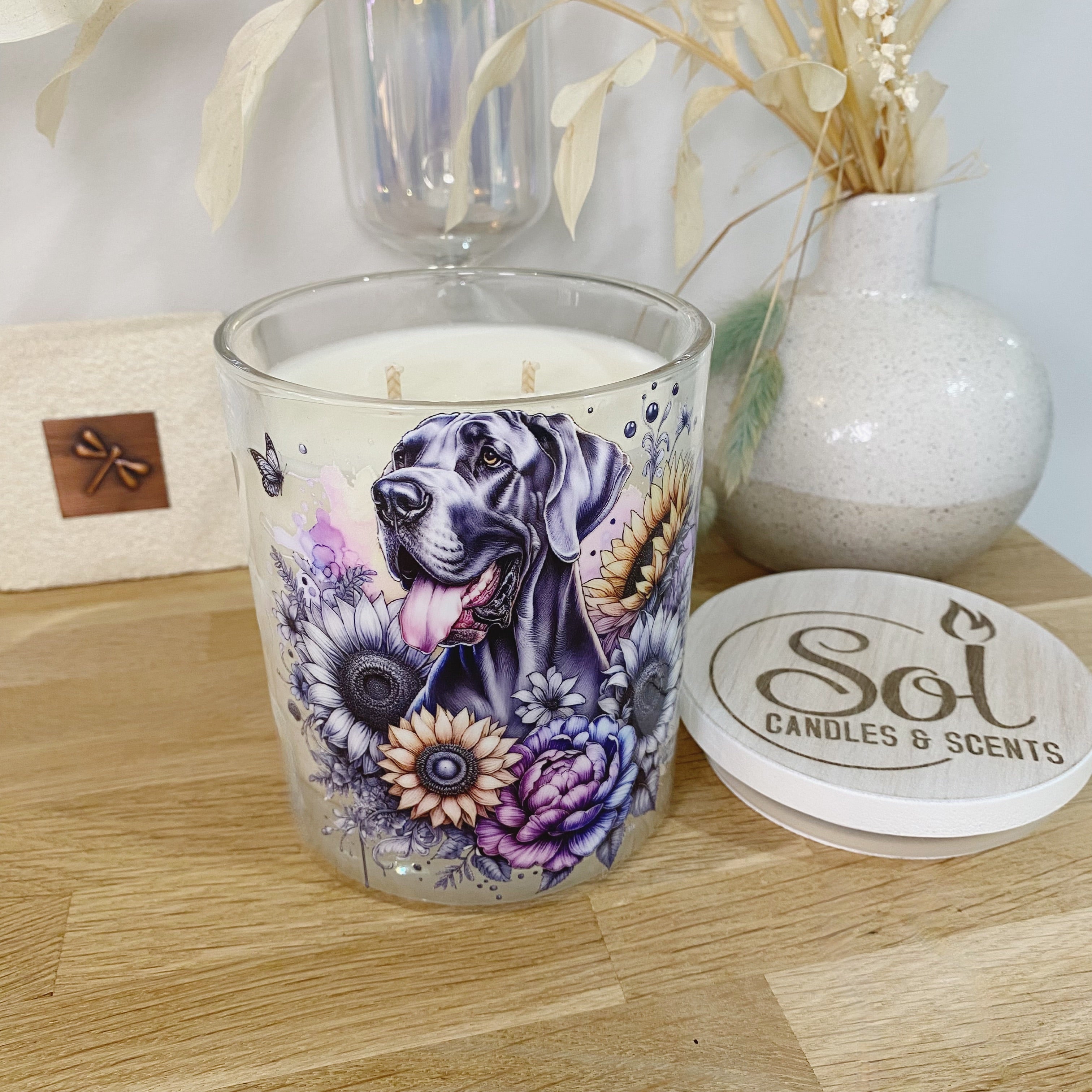 Great Dane Black Xlarge Candle