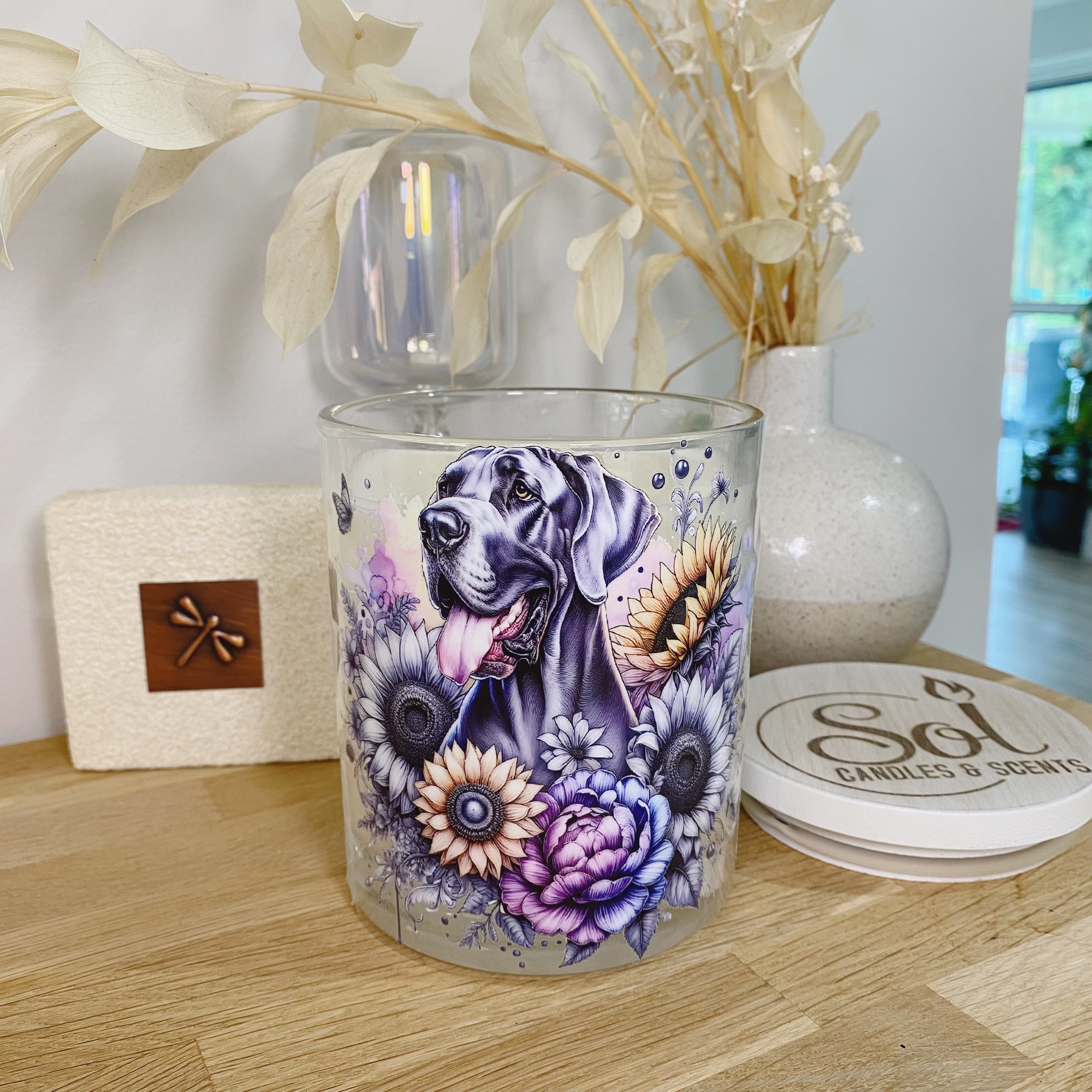 Great Dane Black Xlarge Candle